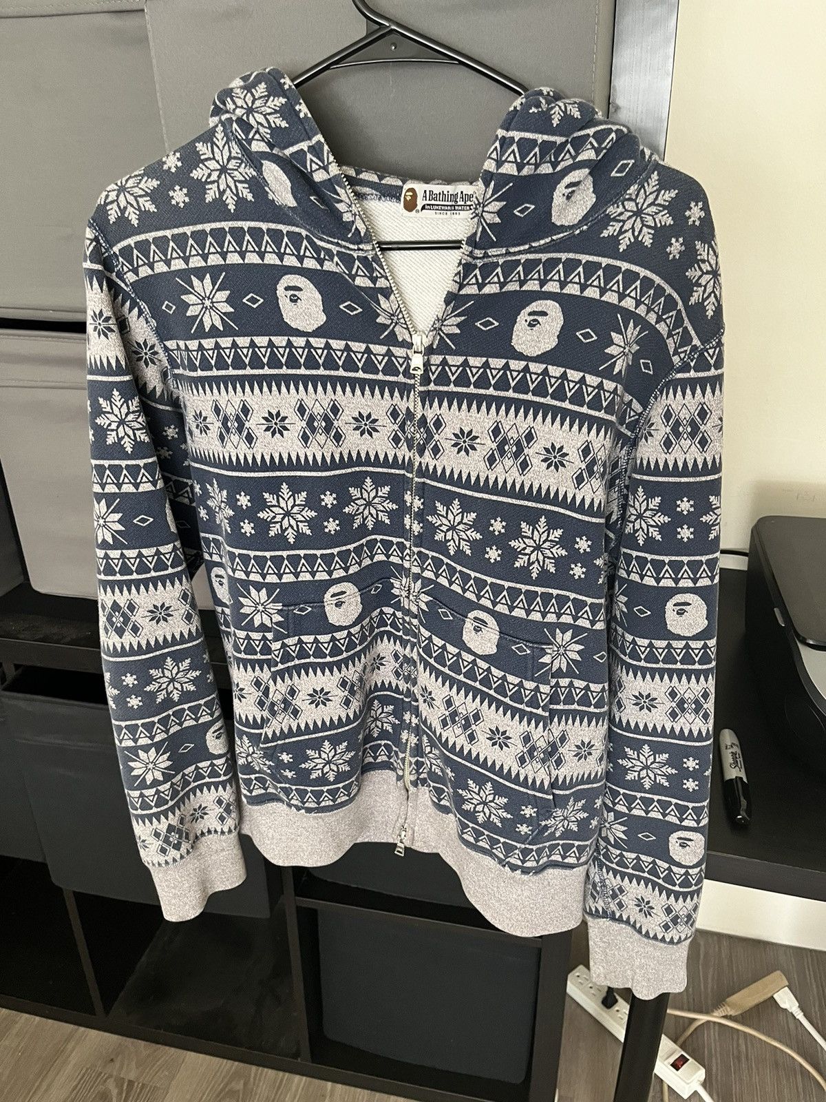 Bape Bape Snow Pattern Zip Hoodie Size US M / EU 48-50 / 2 - 1 Thumbnail