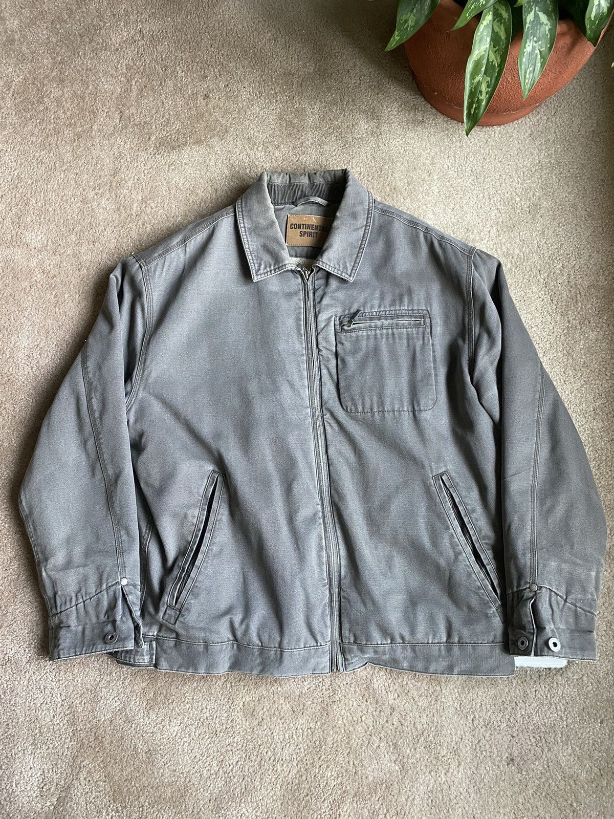 Carhartt Style Angelo Litrico Faded Work Jacket Sherpa