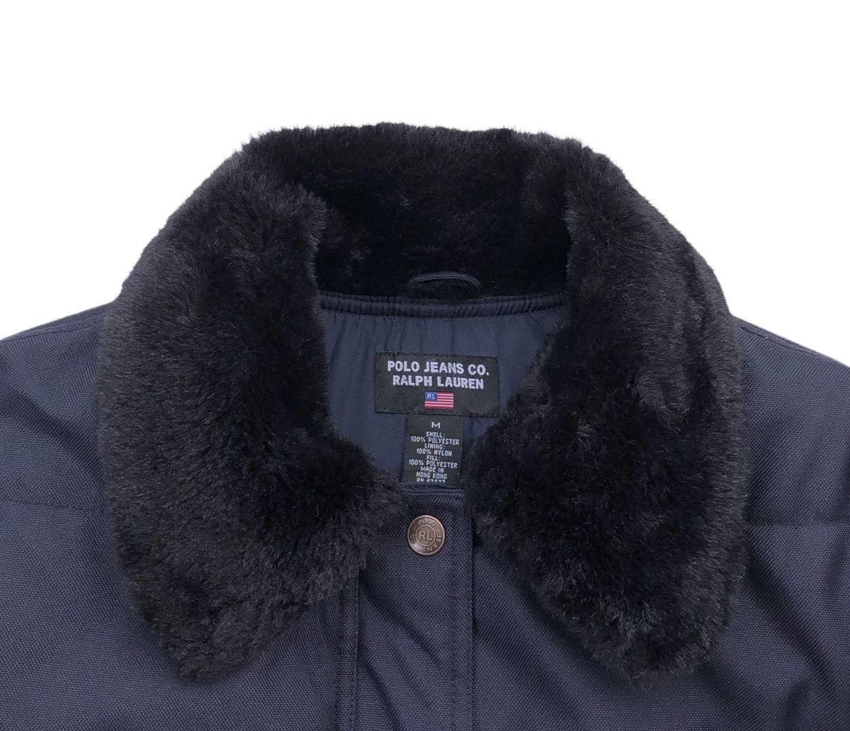 Polo Ralph Lauren VTG 90s Polo Jeans Co. Ralph Lauren Fur Collar Puffer Jacket Size US M / EU 48-50 / 2 - 9 Thumbnail