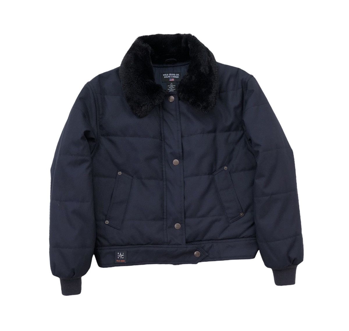Polo Ralph Lauren VTG 90s Polo Jeans Co. Ralph Lauren Fur Collar Puffer Jacket Size US M / EU 48-50 / 2 - 5 Thumbnail