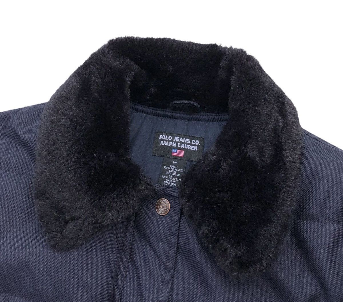 Polo Ralph Lauren VTG 90s Polo Jeans Co. Ralph Lauren Fur Collar Puffer Jacket Size US M / EU 48-50 / 2 - 10 Thumbnail