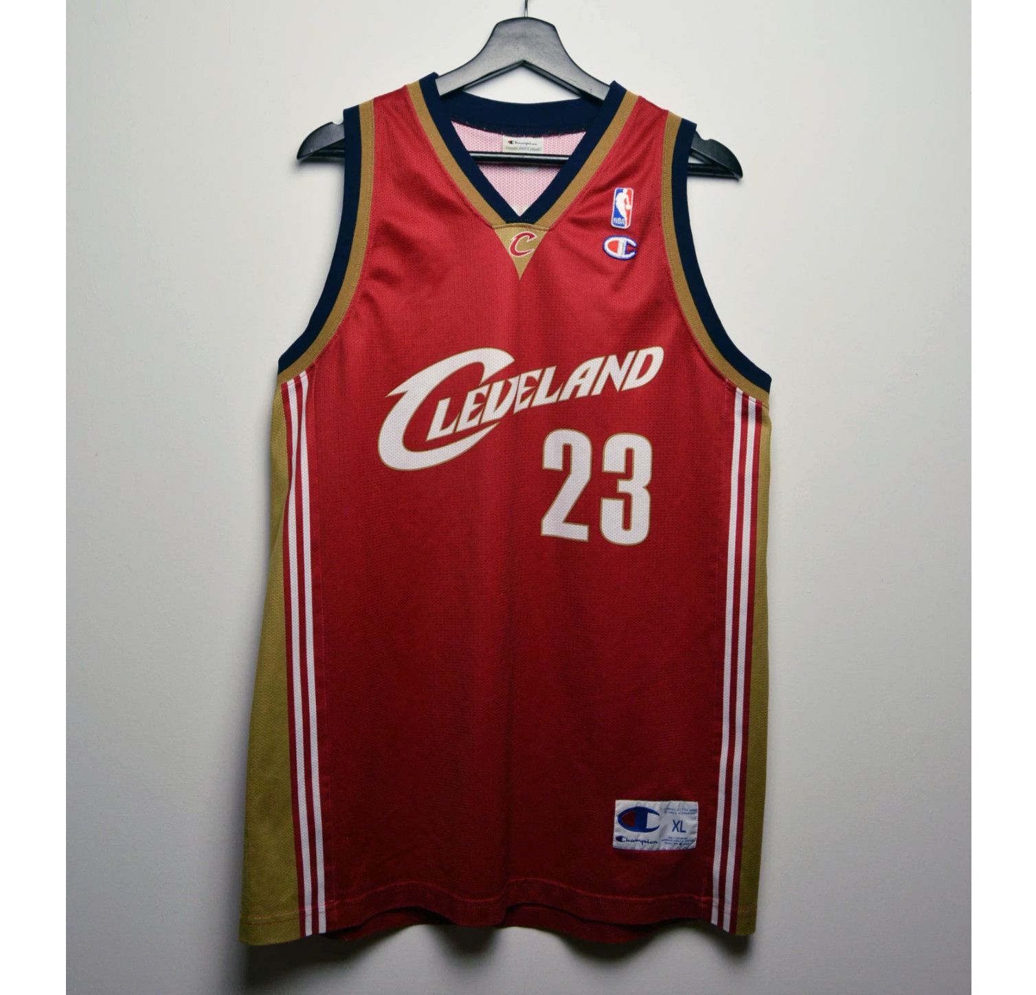 image of Champion x NBA Lebron James Cleveland Jersey Vintage in Red, Men's (Size XL)