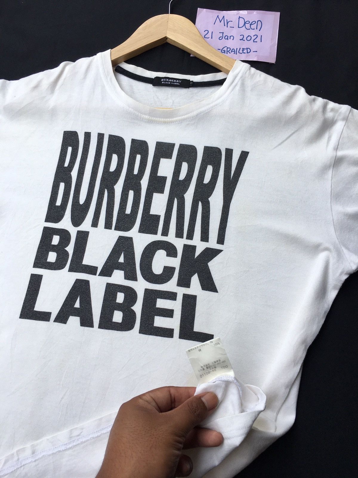 Burberry Rare Burberry Black Label Biglogo Spellout Tee Size US M / EU 48-50 / 2 - 10 Thumbnail