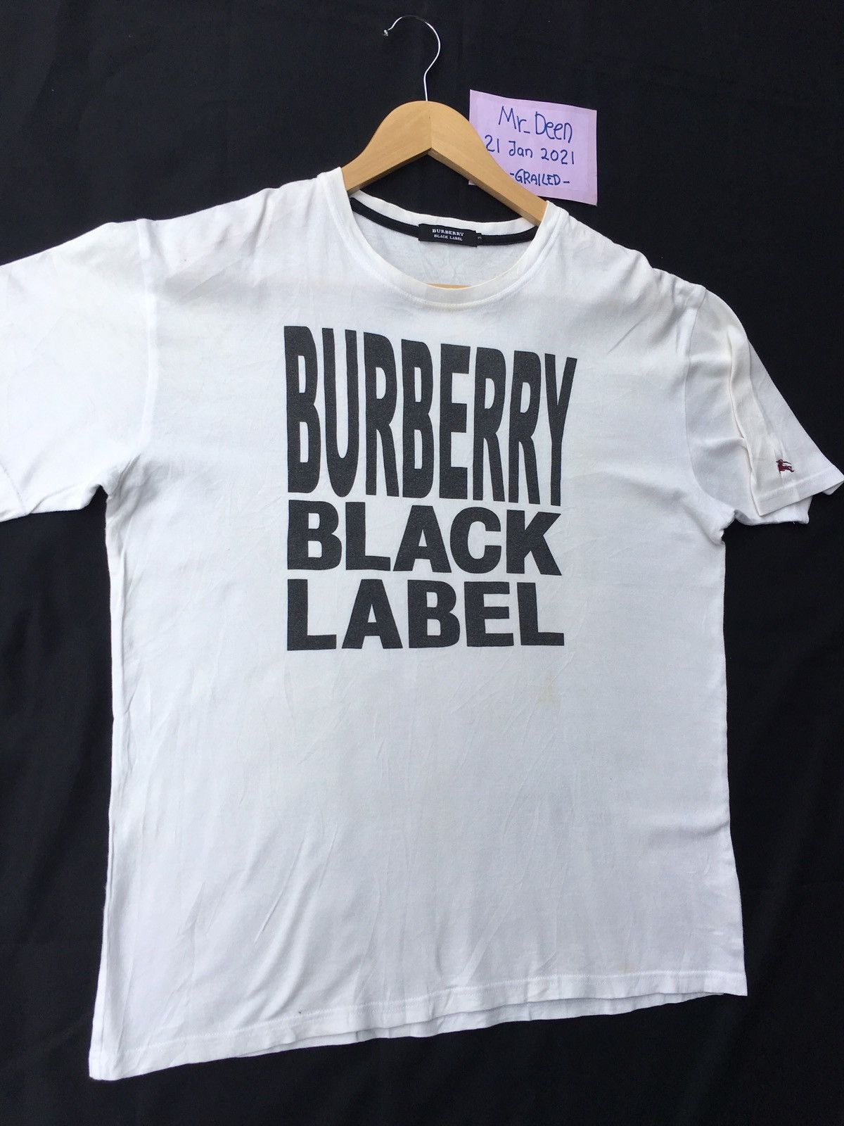 Burberry Rare Burberry Black Label Biglogo Spellout Tee Size US M / EU 48-50 / 2 - 3 Thumbnail