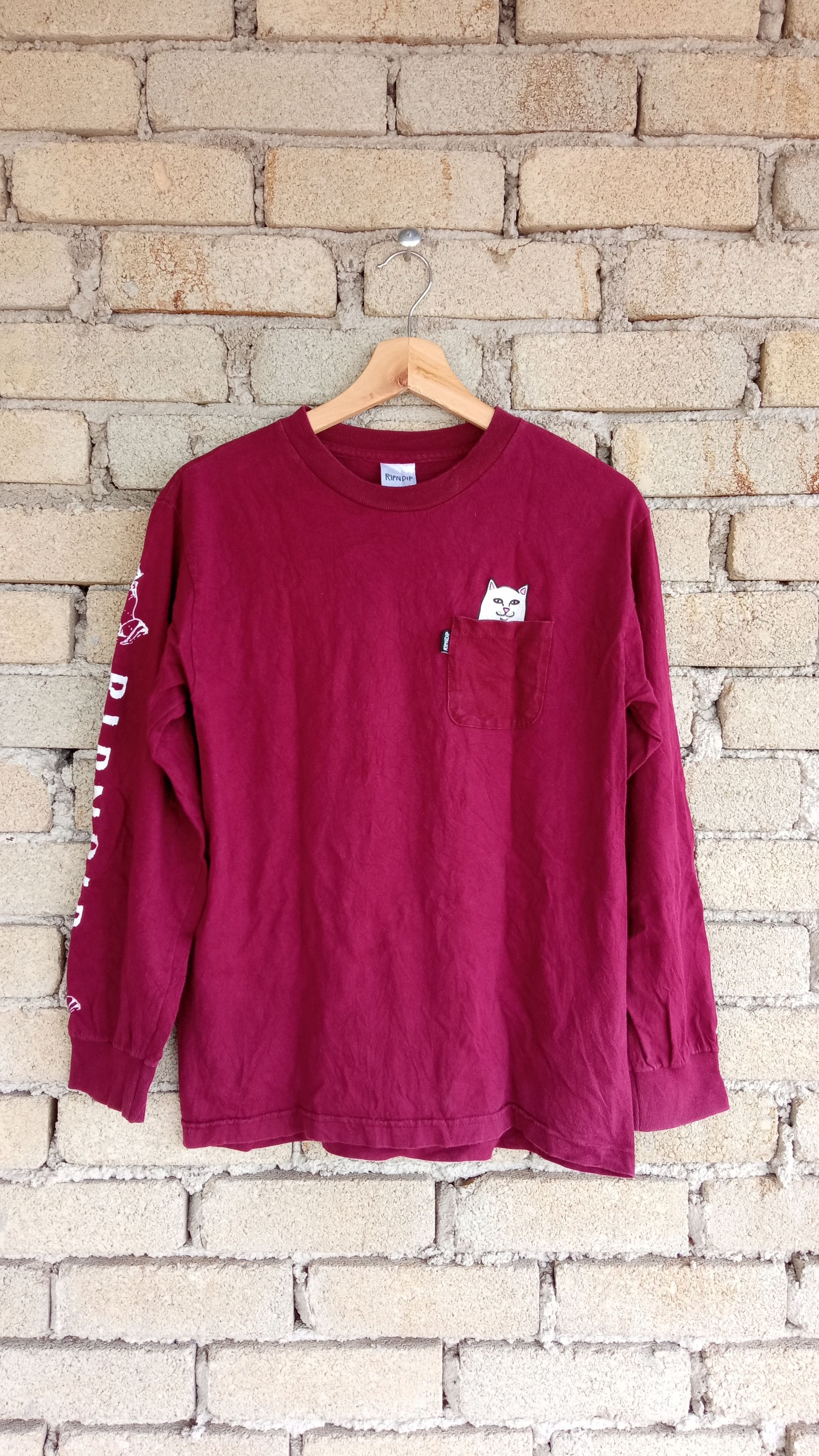 image of Rip N Dip Long sleeve T-Shirt in Maroon, Men's (Size Small)