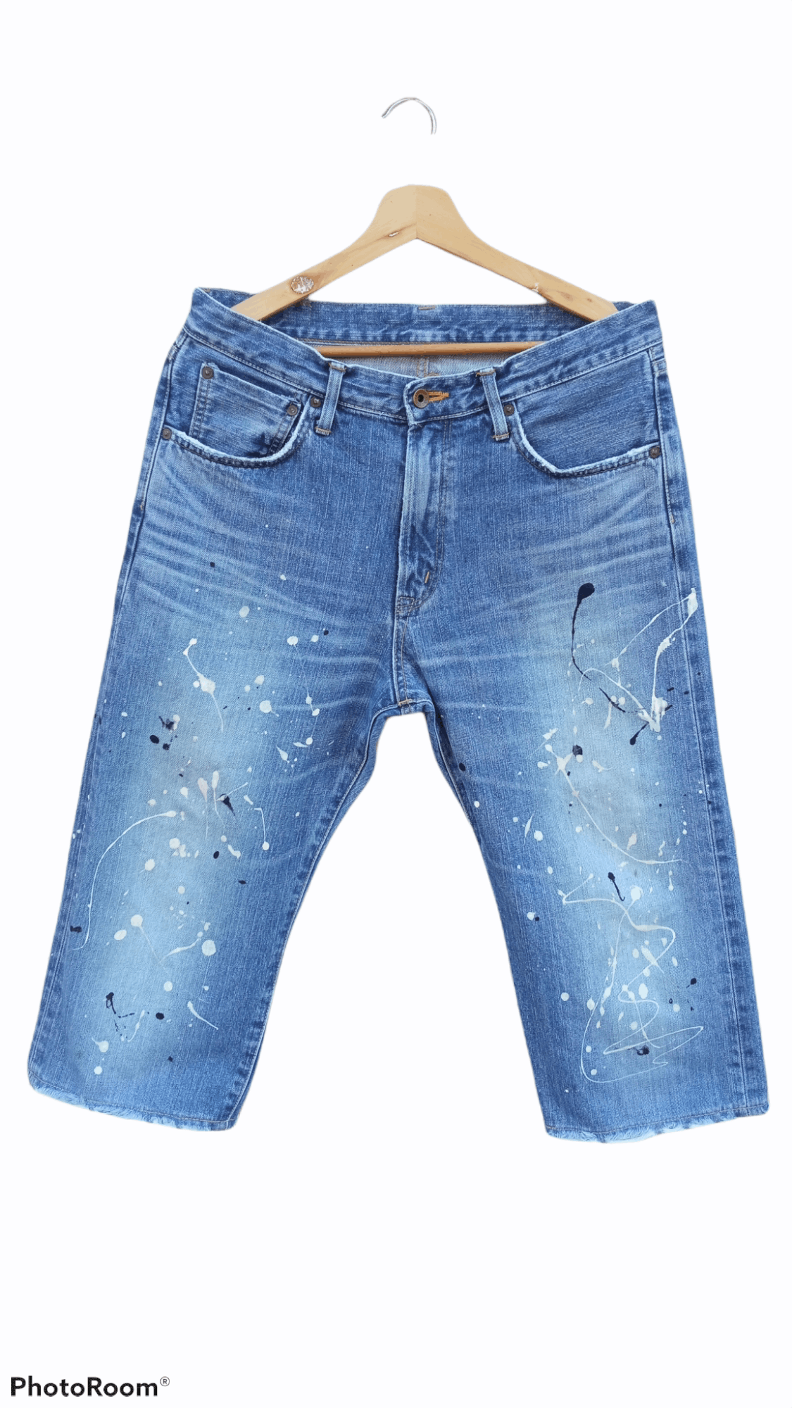 Edwin × Japanese Brand × Vintage 🔥🔥Edwin Paint Splatter 3Q Shorts Pants Selvedge Jeans Size US 32 / EU 48 - 3 Thumbnail