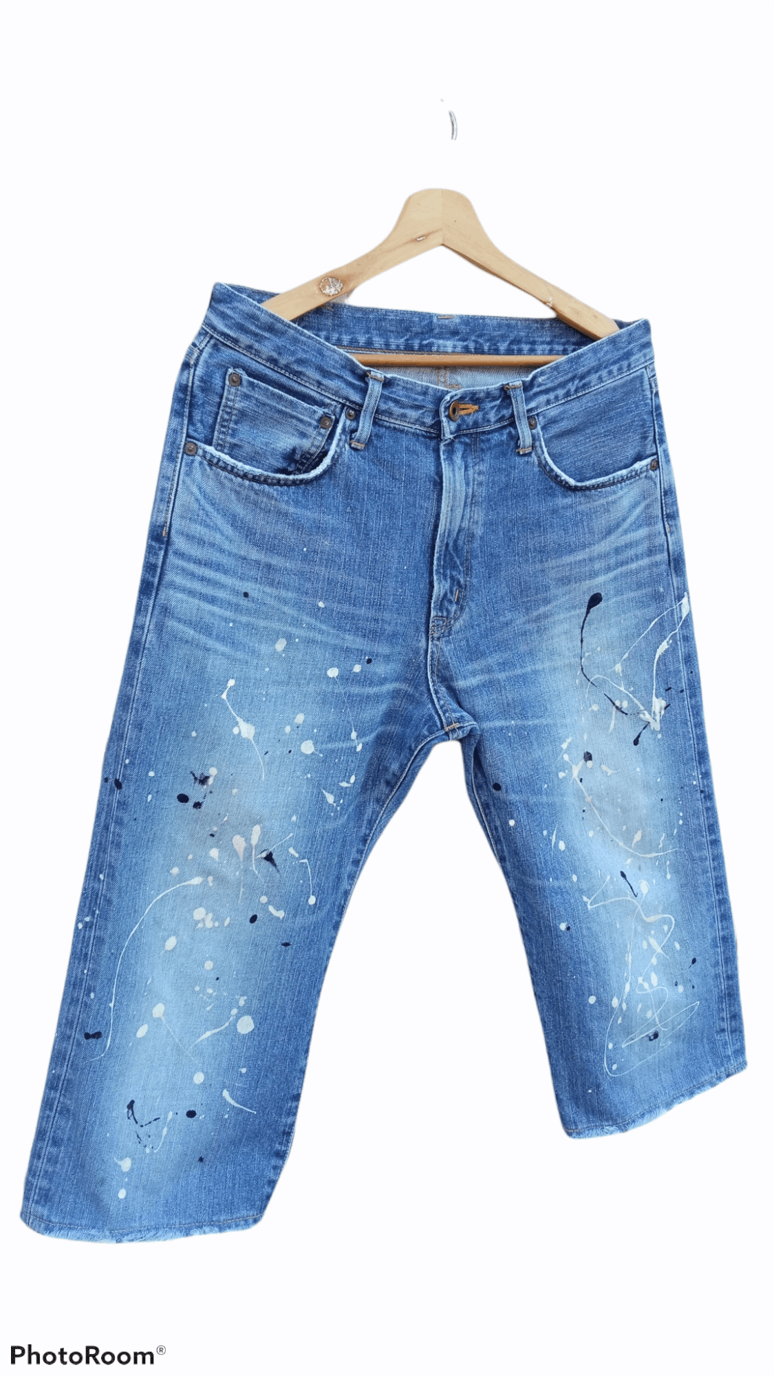 Edwin × Japanese Brand × Vintage 🔥🔥Edwin Paint Splatter 3Q Shorts Pants Selvedge Jeans Size US 32 / EU 48 - 4 Thumbnail