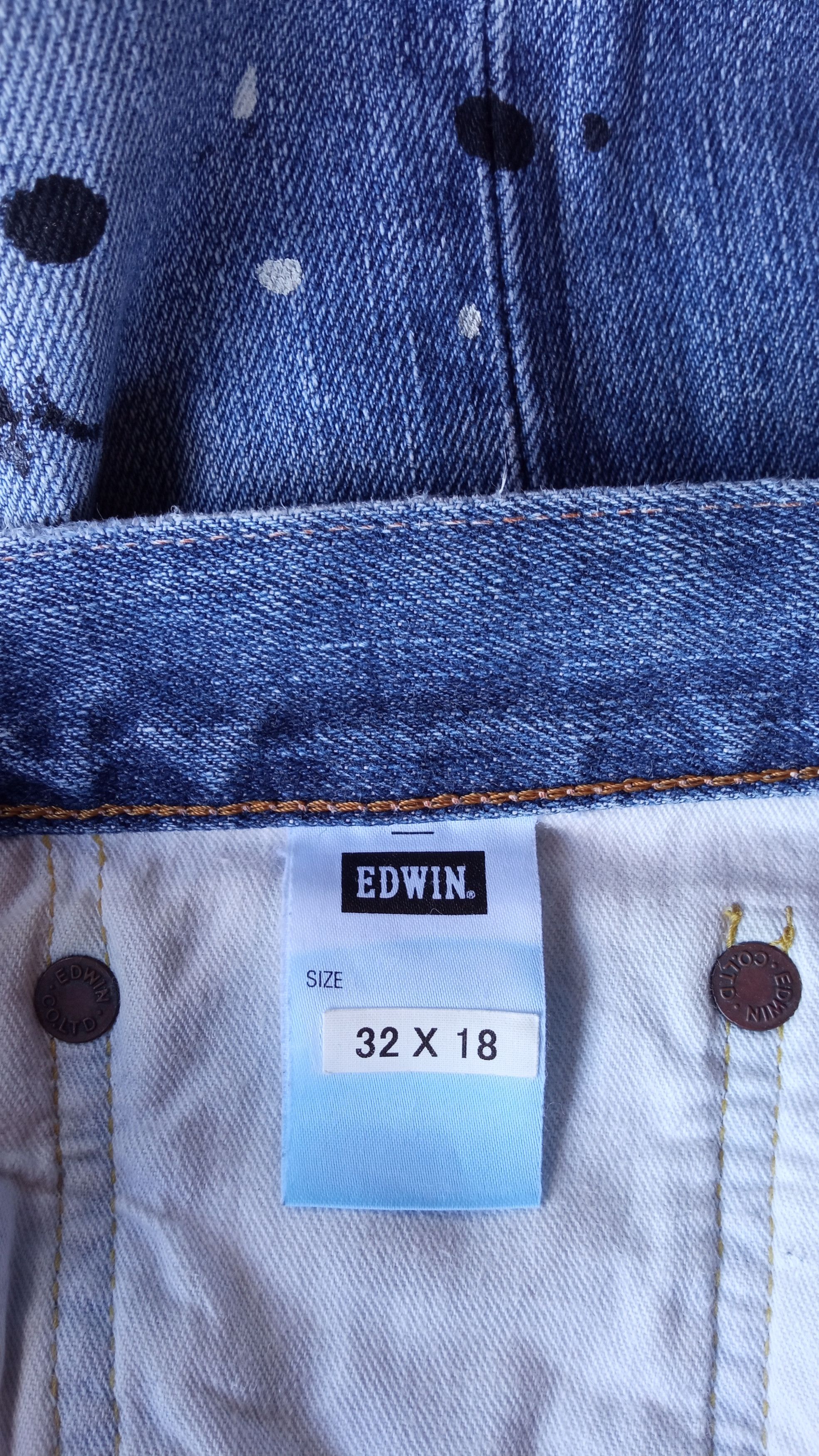 Edwin × Japanese Brand × Vintage 🔥🔥Edwin Paint Splatter 3Q Shorts Pants Selvedge Jeans Size US 32 / EU 48 - 22 Thumbnail