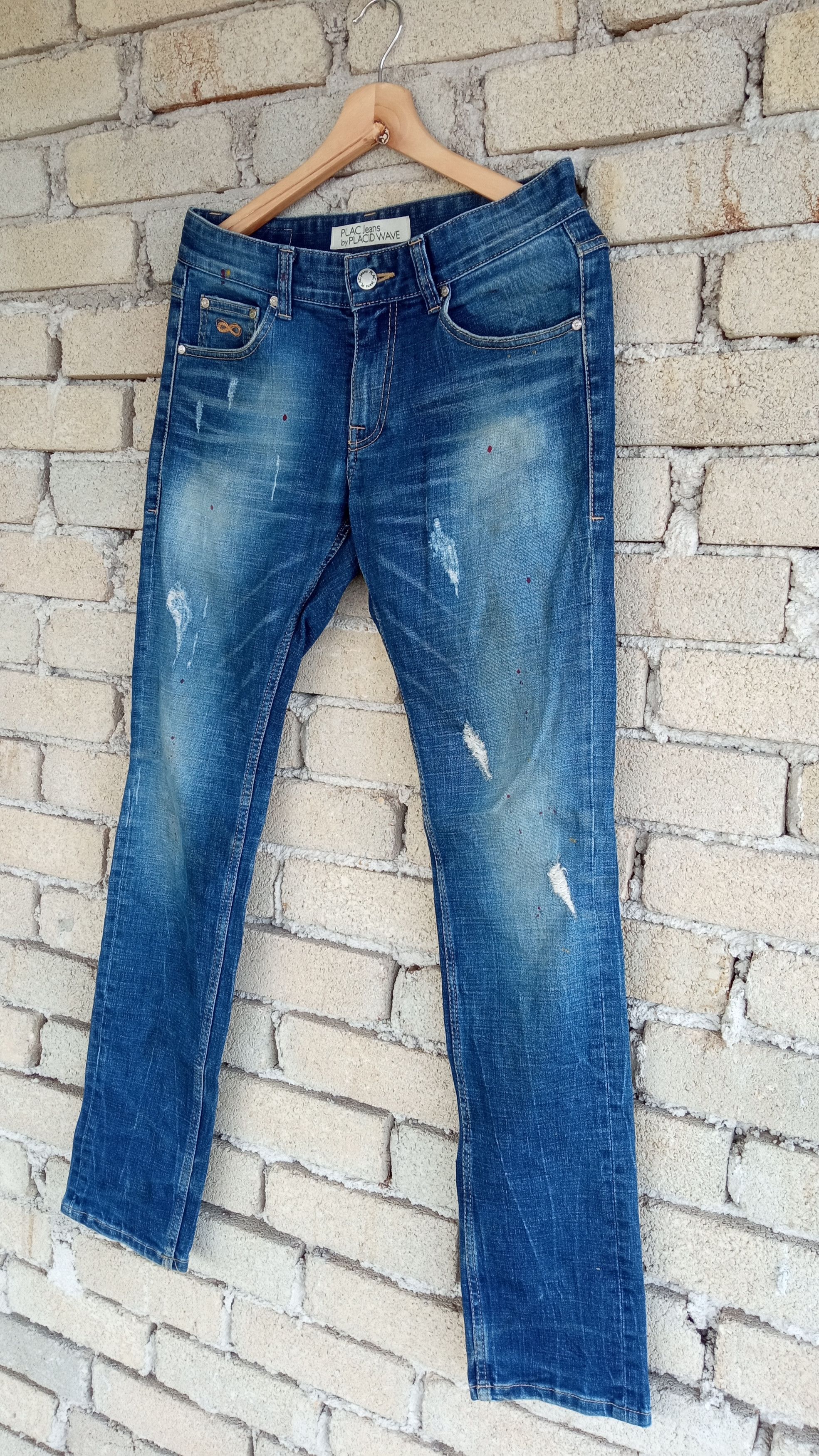 Japanese Brand × PLAC 🔥🔥Plac Jeans Distressed Jeans Denim by Placid Wave Size US 30 / EU 46 - 3 Thumbnail