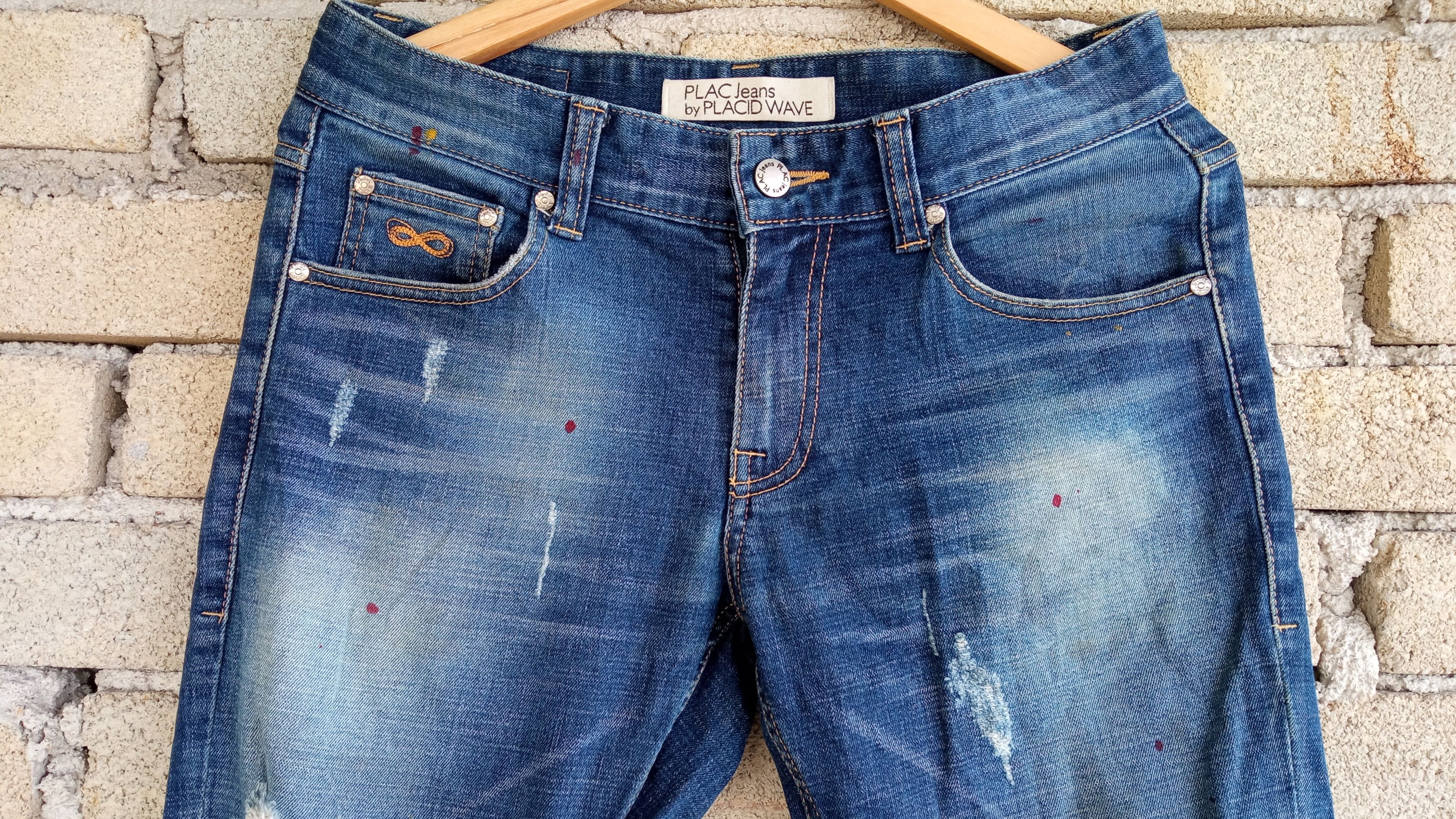 Japanese Brand × PLAC 🔥🔥Plac Jeans Distressed Jeans Denim by Placid Wave Size US 30 / EU 46 - 7 Thumbnail