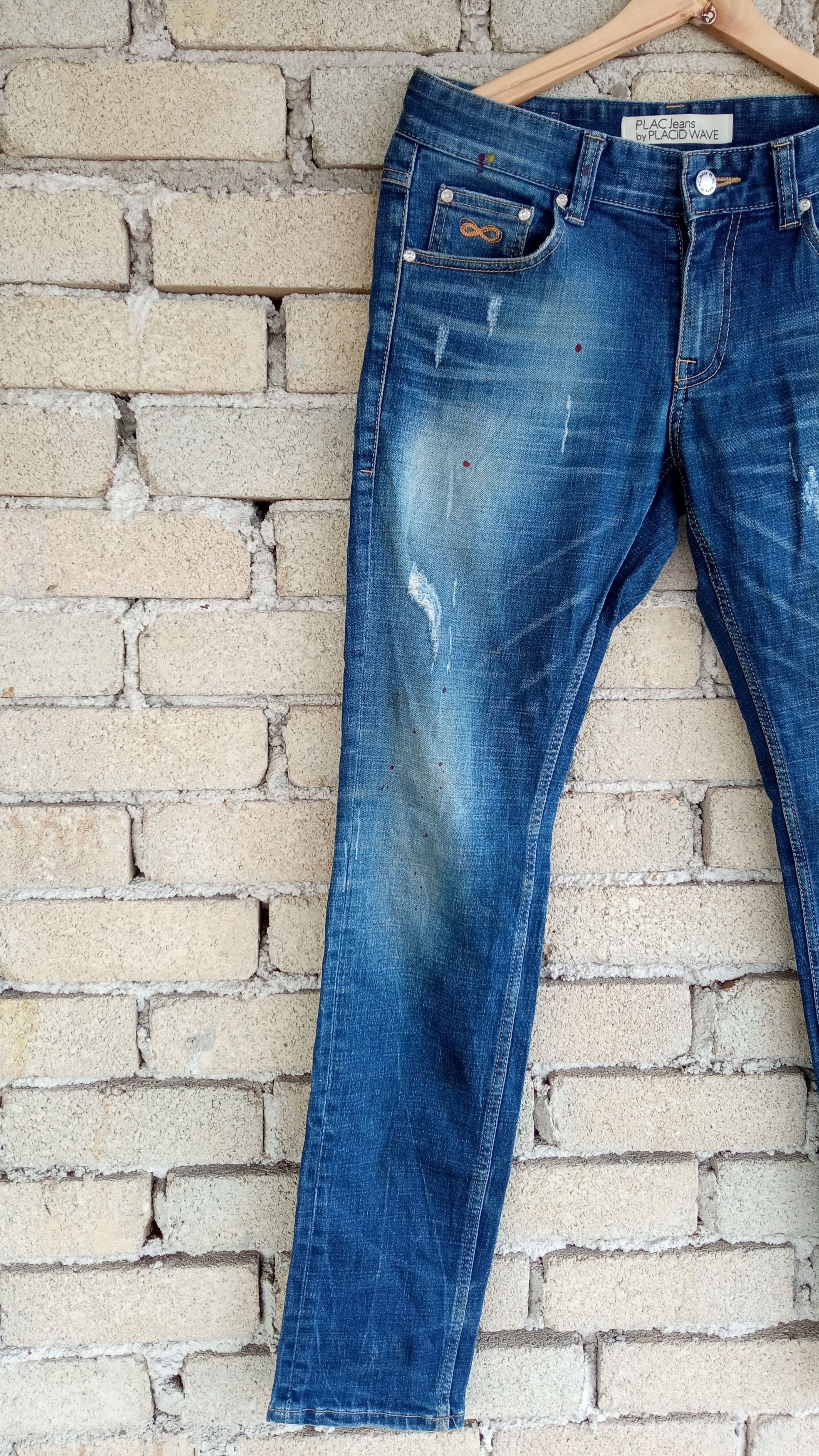 Japanese Brand × PLAC 🔥🔥Plac Jeans Distressed Jeans Denim by Placid Wave Size US 30 / EU 46 - 4 Thumbnail