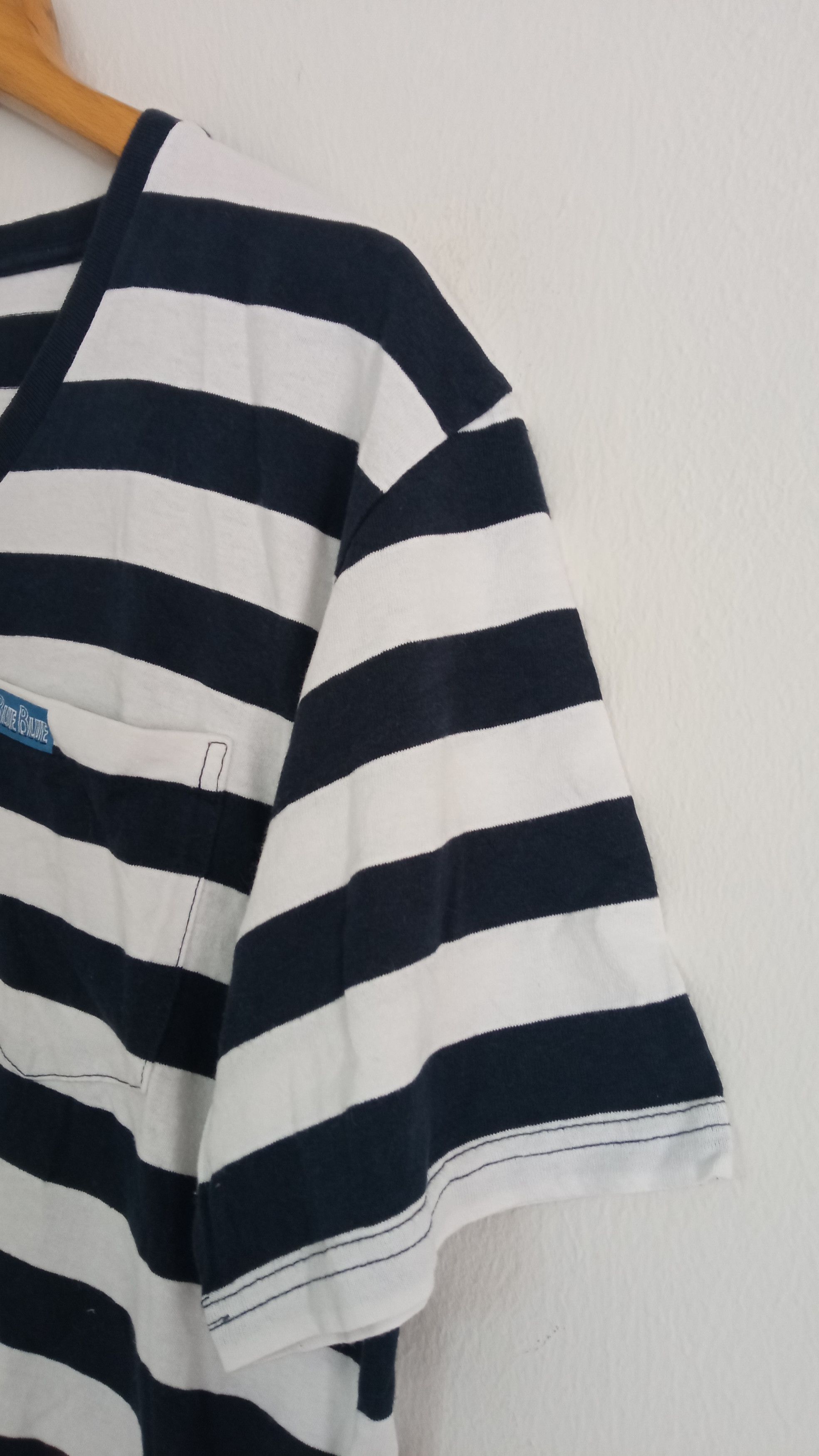 Blue Blue Japan × Japanese Brand × Vintage 🔥🔥FOTL x Blue Blue Border Striped T-Shirt Size US M / EU 48-50 / 2 - 8 Thumbnail