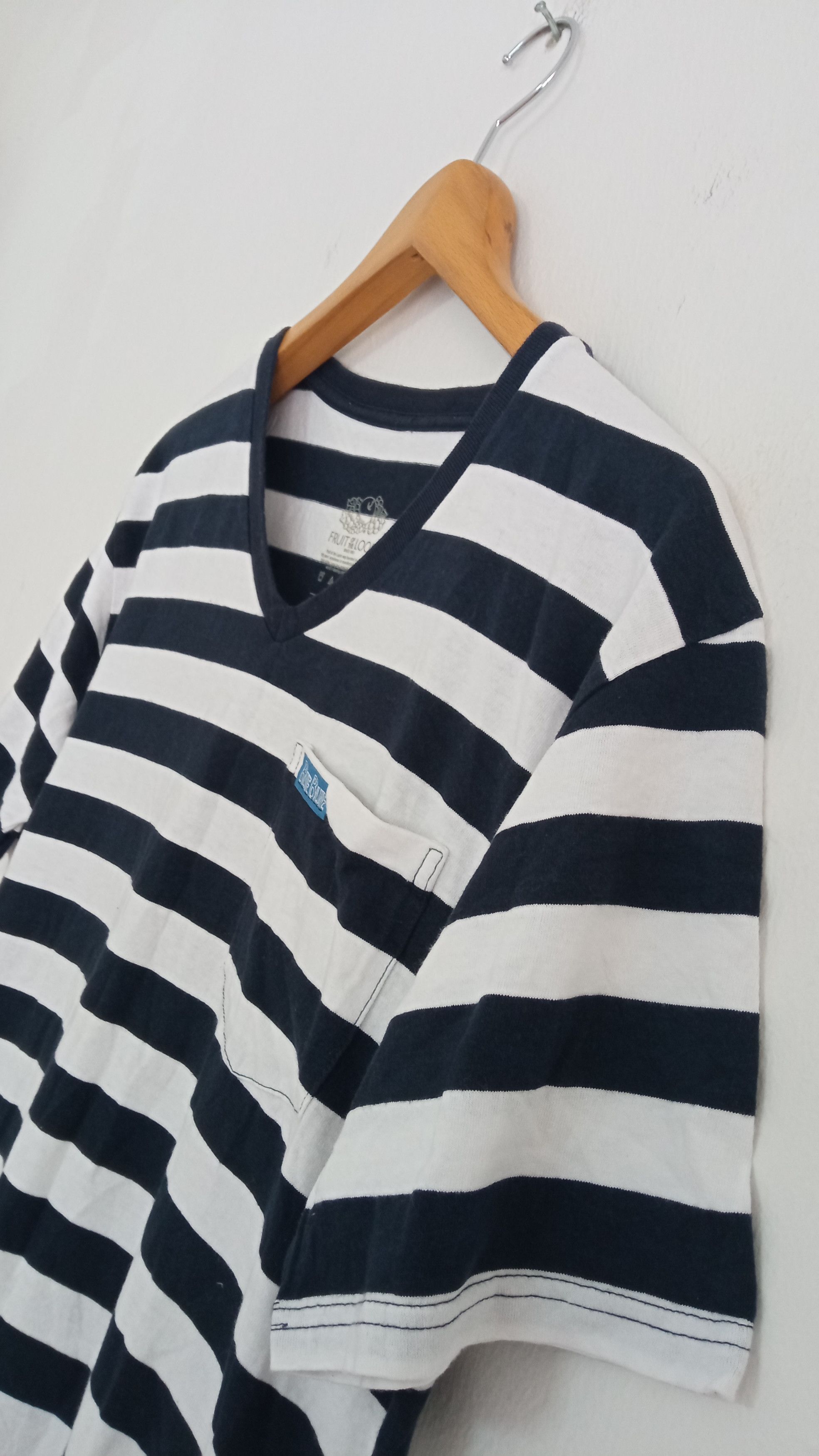 Blue Blue Japan × Japanese Brand × Vintage 🔥🔥FOTL x Blue Blue Border Striped T-Shirt Size US M / EU 48-50 / 2 - 9 Thumbnail