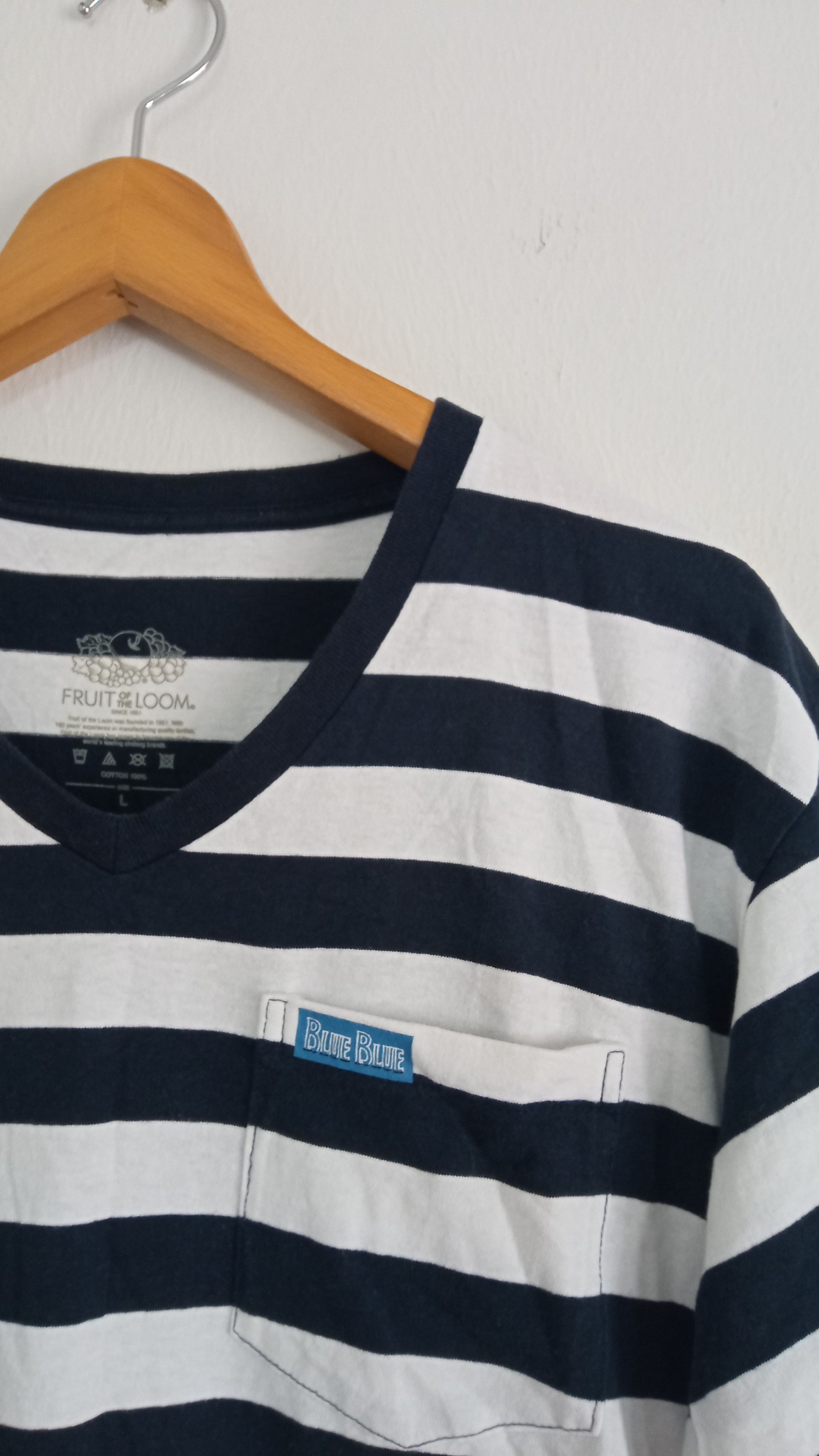 Blue Blue Japan × Japanese Brand × Vintage 🔥🔥FOTL x Blue Blue Border Striped T-Shirt Size US M / EU 48-50 / 2 - 14 Thumbnail