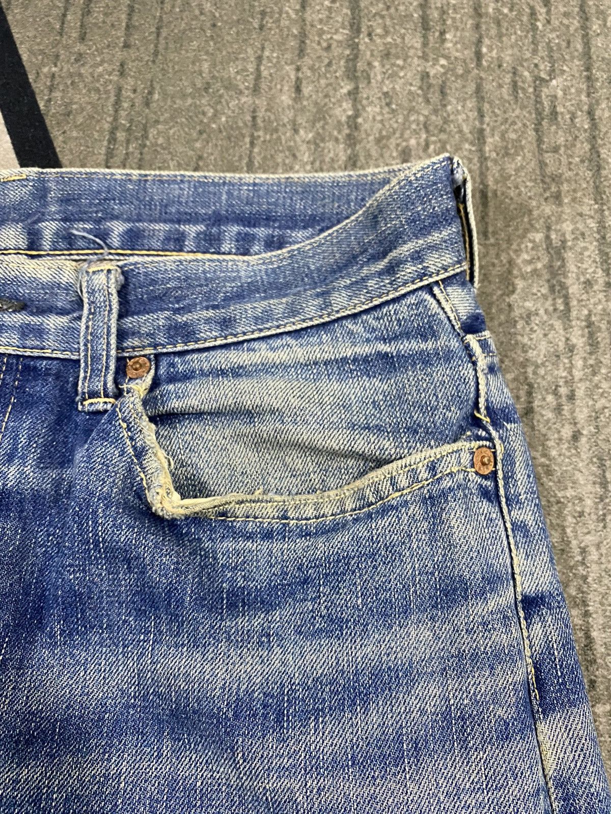 HOLLYWOOD RANCH MARKET × Japanese Brand Vintage H.R Market Distressed Denim Japanese Brand 32x 33 Size US 32 / EU 48 - 4 Thumbnail