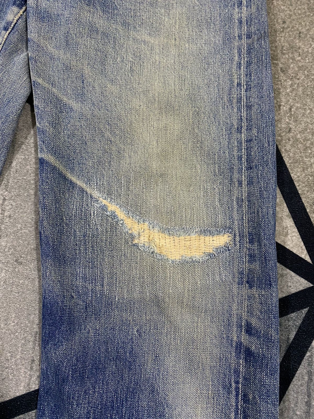 HOLLYWOOD RANCH MARKET × Japanese Brand Vintage H.R Market Distressed Denim Japanese Brand 32x 33 Size US 32 / EU 48 - 6 Thumbnail