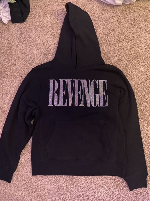 REVENGE Diamond Black Hoodie Rhinestone Hoodie