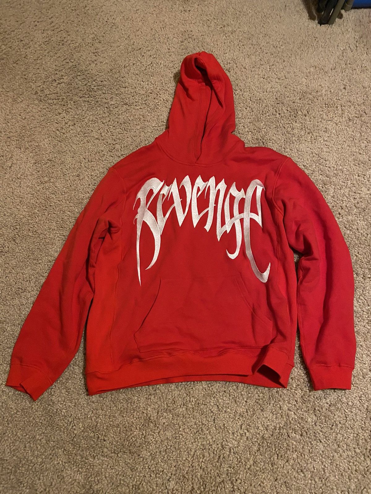 Revenge Revenge Embroidered Hoodie Red White Large Grailed