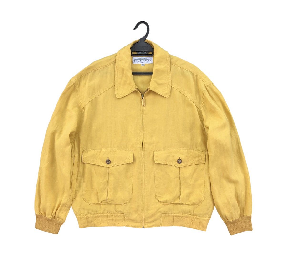 Pre-owned Givenchy X Vintage Givenchy Gentleman Cargo Pocket Bomber Jacket In Yellow