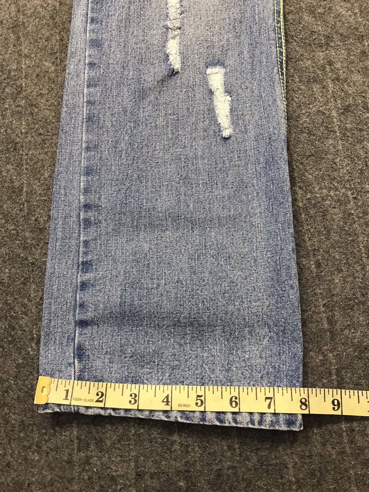 Japanese Brand Vintage Grazie Jeans Distressed Patches Design Size 31" - 15 Thumbnail