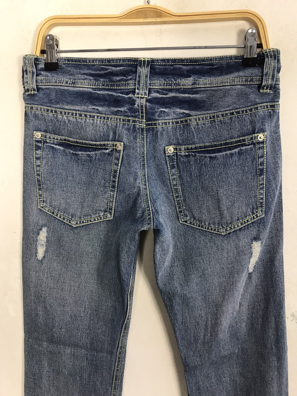 Japanese Brand Vintage Grazie Jeans Distressed Patches Design Size 31" - 9 Thumbnail