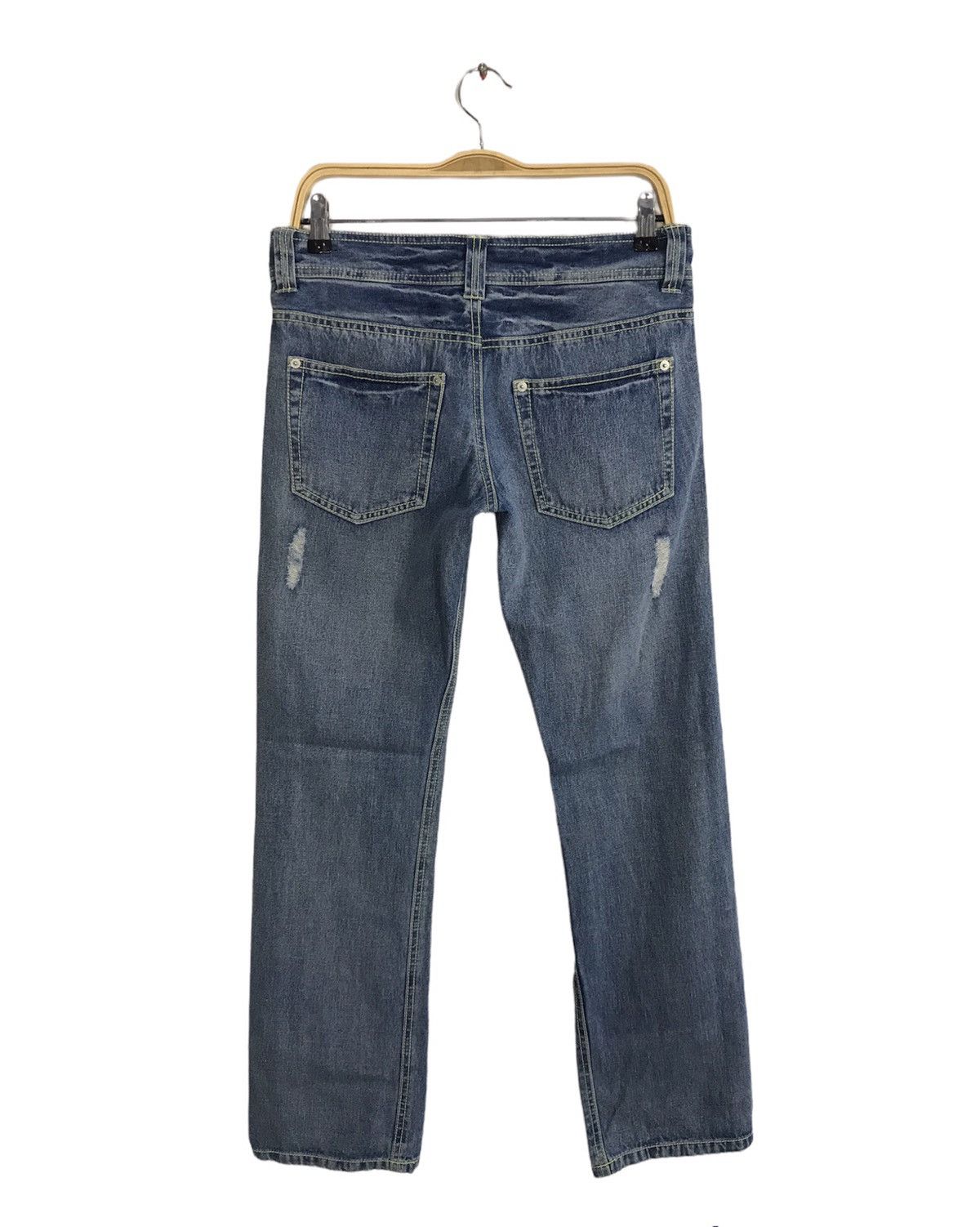 Japanese Brand Vintage Grazie Jeans Distressed Patches Design Size 31" - 2 Thumbnail