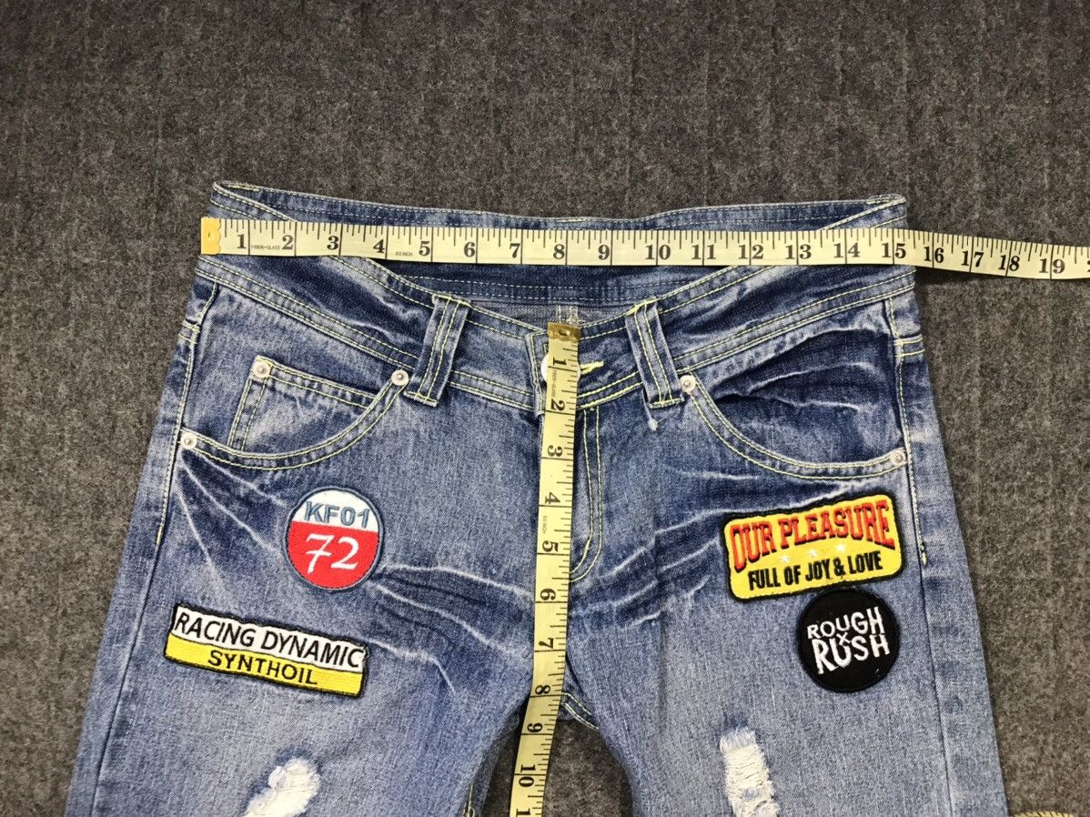 Japanese Brand Vintage Grazie Jeans Distressed Patches Design Size 31" - 12 Thumbnail