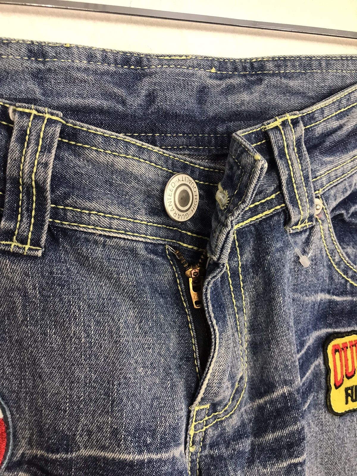 Japanese Brand Vintage Grazie Jeans Distressed Patches Design Size 31" - 8 Thumbnail