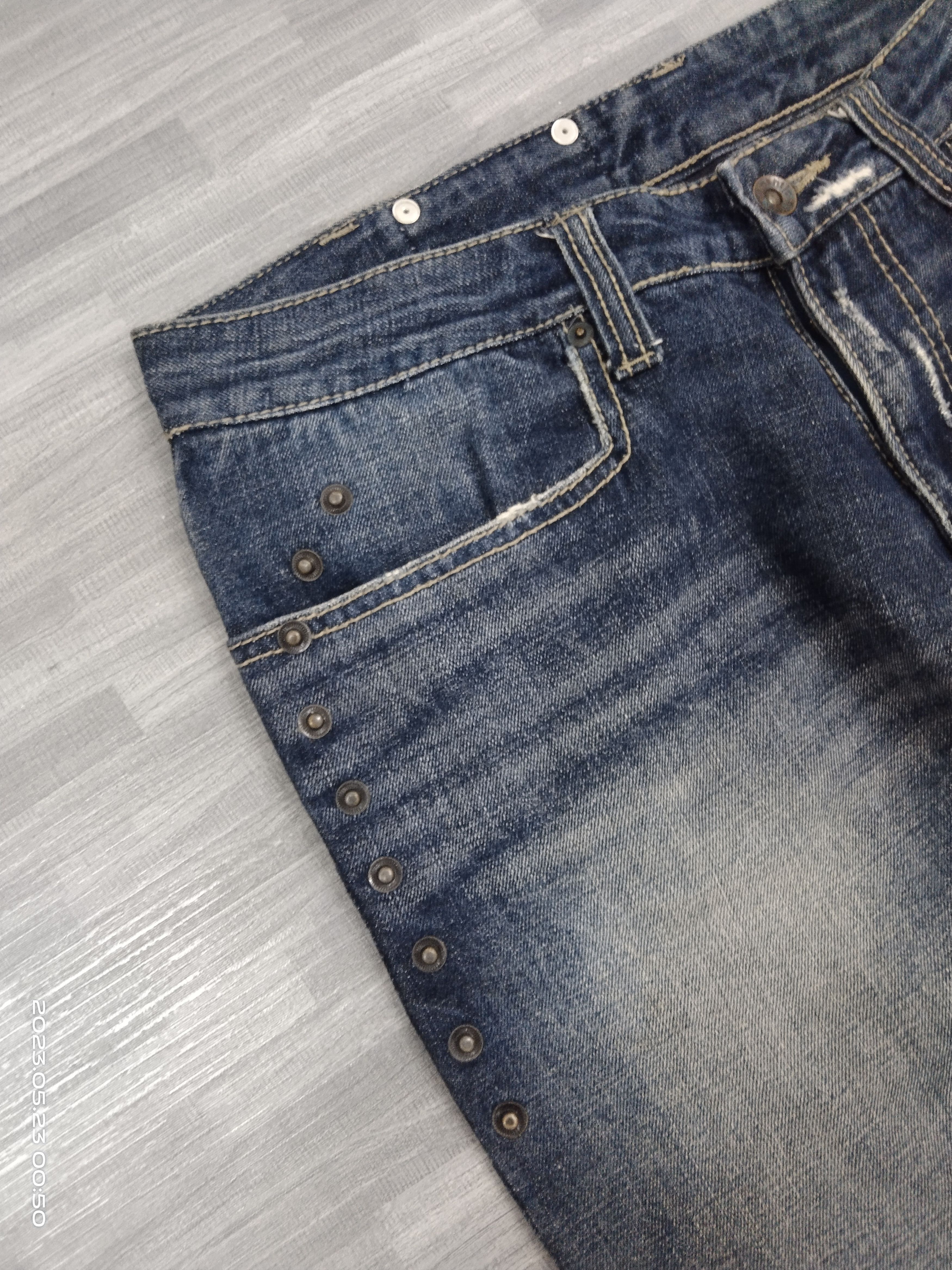 semanticdesign SICK WASHED BLUE SEMANTIC DESIGN STUDDED DENIM PANTS Size US 31 - 6 Thumbnail