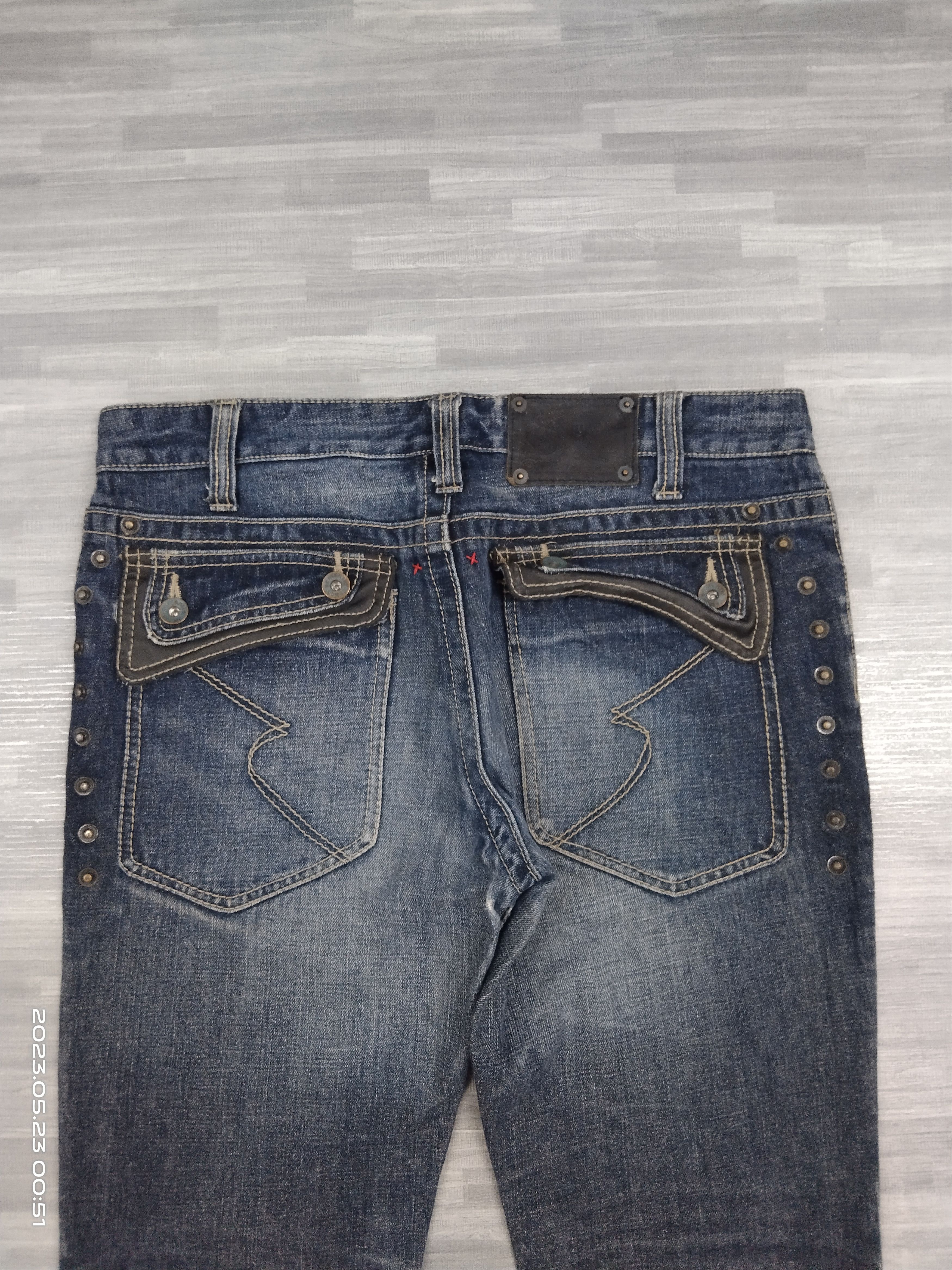 semanticdesign SICK WASHED BLUE SEMANTIC DESIGN STUDDED DENIM PANTS Size US 31 - 5 Thumbnail