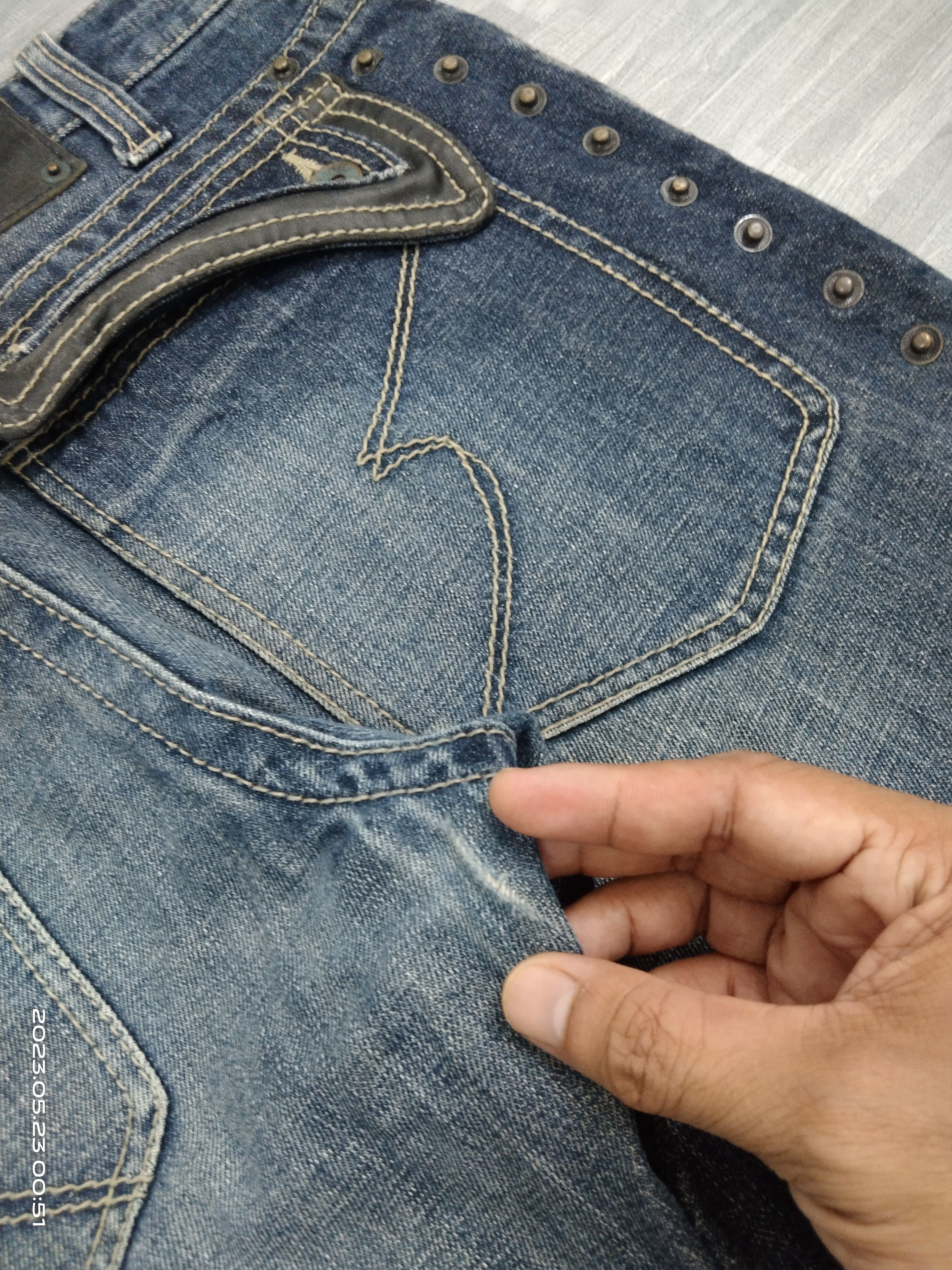 semanticdesign SICK WASHED BLUE SEMANTIC DESIGN STUDDED DENIM PANTS Size US 31 - 7 Thumbnail
