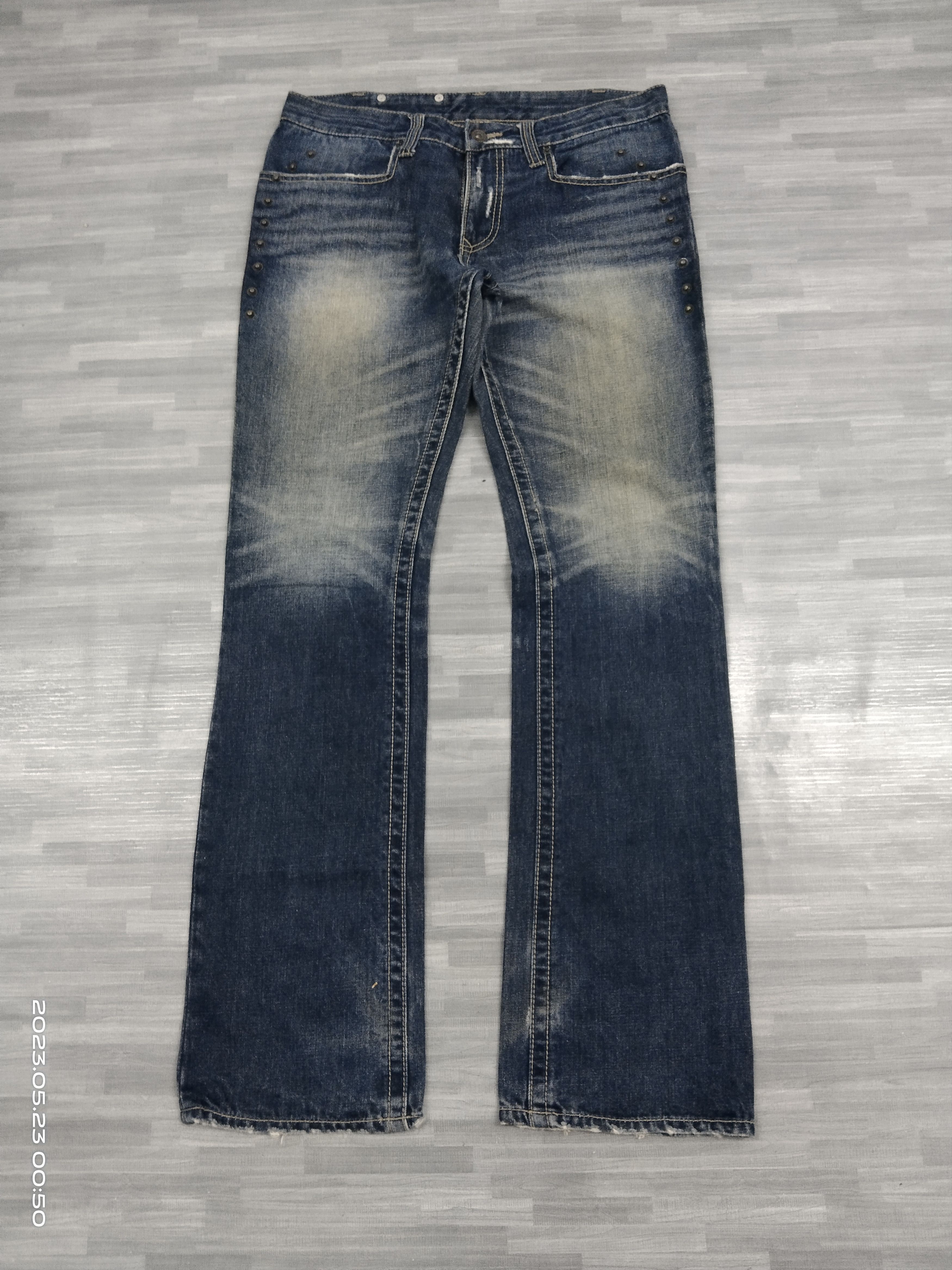 semanticdesign SICK WASHED BLUE SEMANTIC DESIGN STUDDED DENIM PANTS Size US 31 - 2 Thumbnail