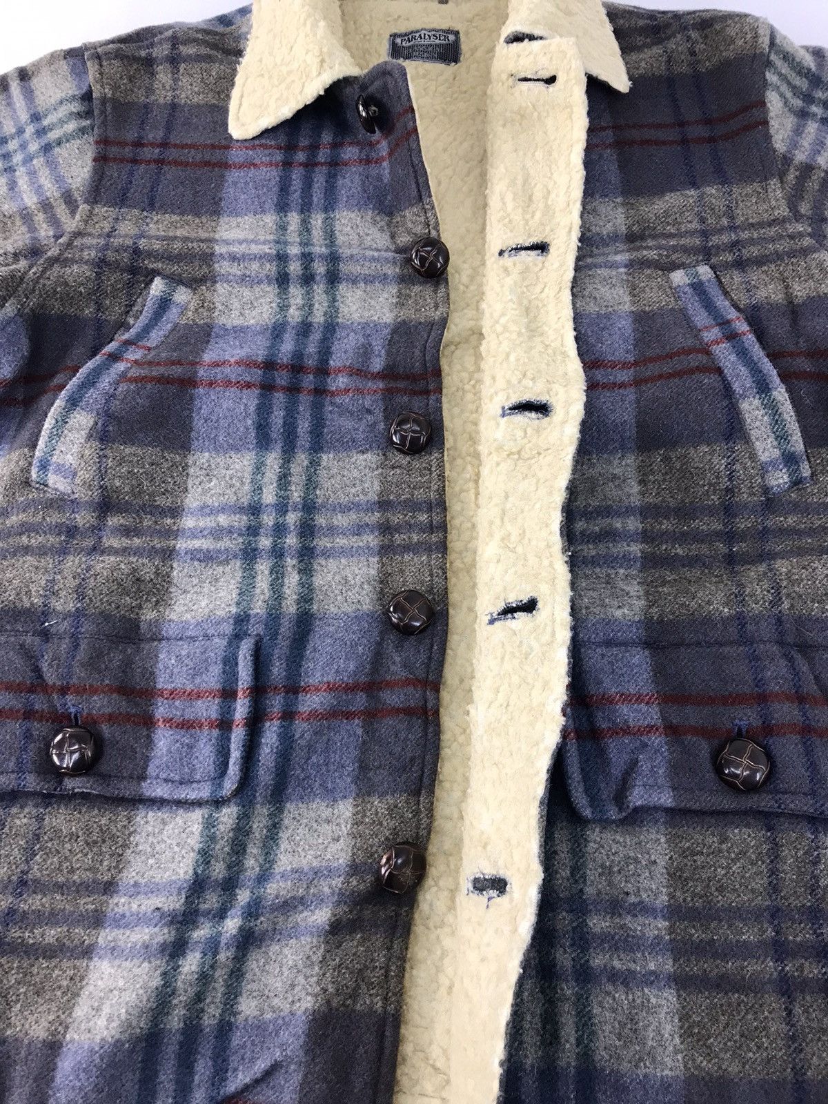 Japanese Brand × Vintage Paralyser Shearling Woven Checked Sherpa Inner K932j Size US L / EU 52-54 / 3 - 3 Thumbnail