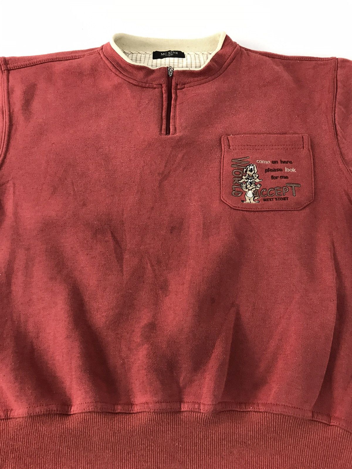 Japanese Brand × Vintage 90s Mc Nine Homme Sweatshirt Embroidery Logo Half Zip Size US L / EU 52-54 / 3 - 4 Thumbnail