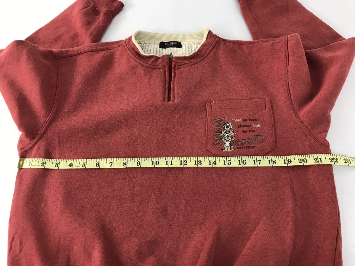 Japanese Brand × Vintage 90s Mc Nine Homme Sweatshirt Embroidery Logo Half Zip Size US L / EU 52-54 / 3 - 8 Thumbnail
