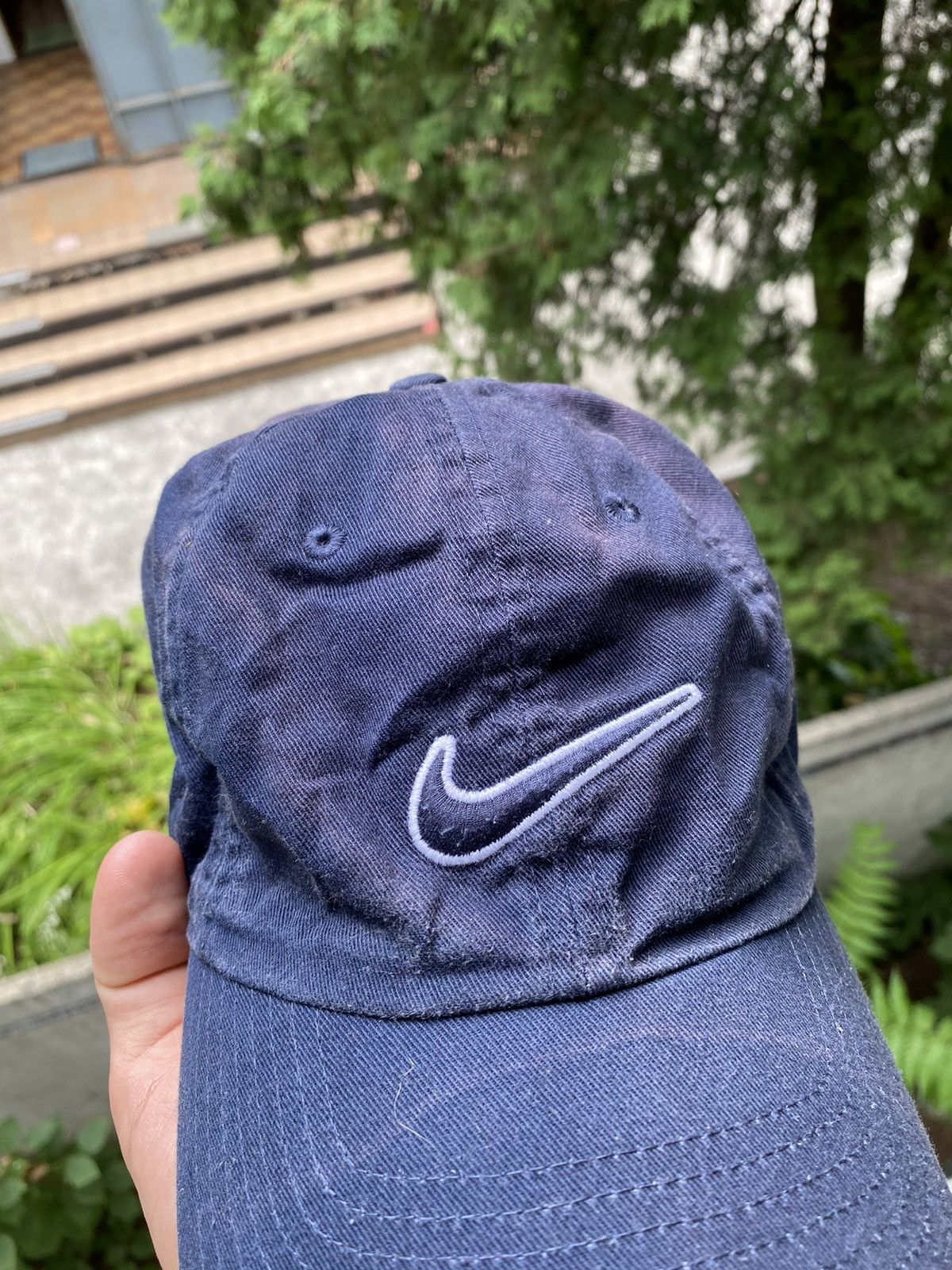 Nike Mens Vintage Nike big swoosh Cap streetwear y2k rare drill Size ONE SIZE - 2 Thumbnail