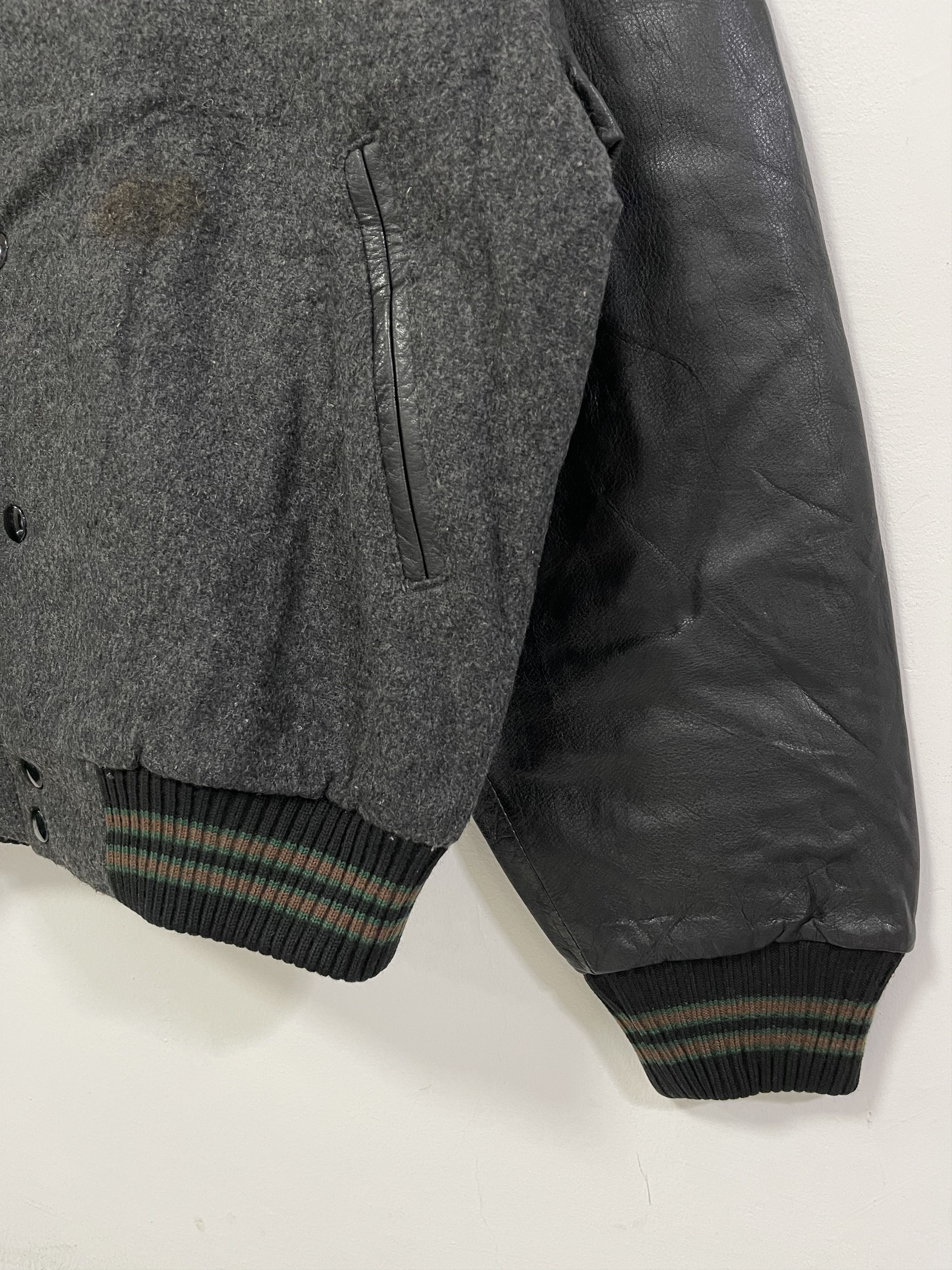 Leather Designer L. Lambertari Italian Varsity Jacket Size US L / EU 52-54 / 3 - 9 Thumbnail