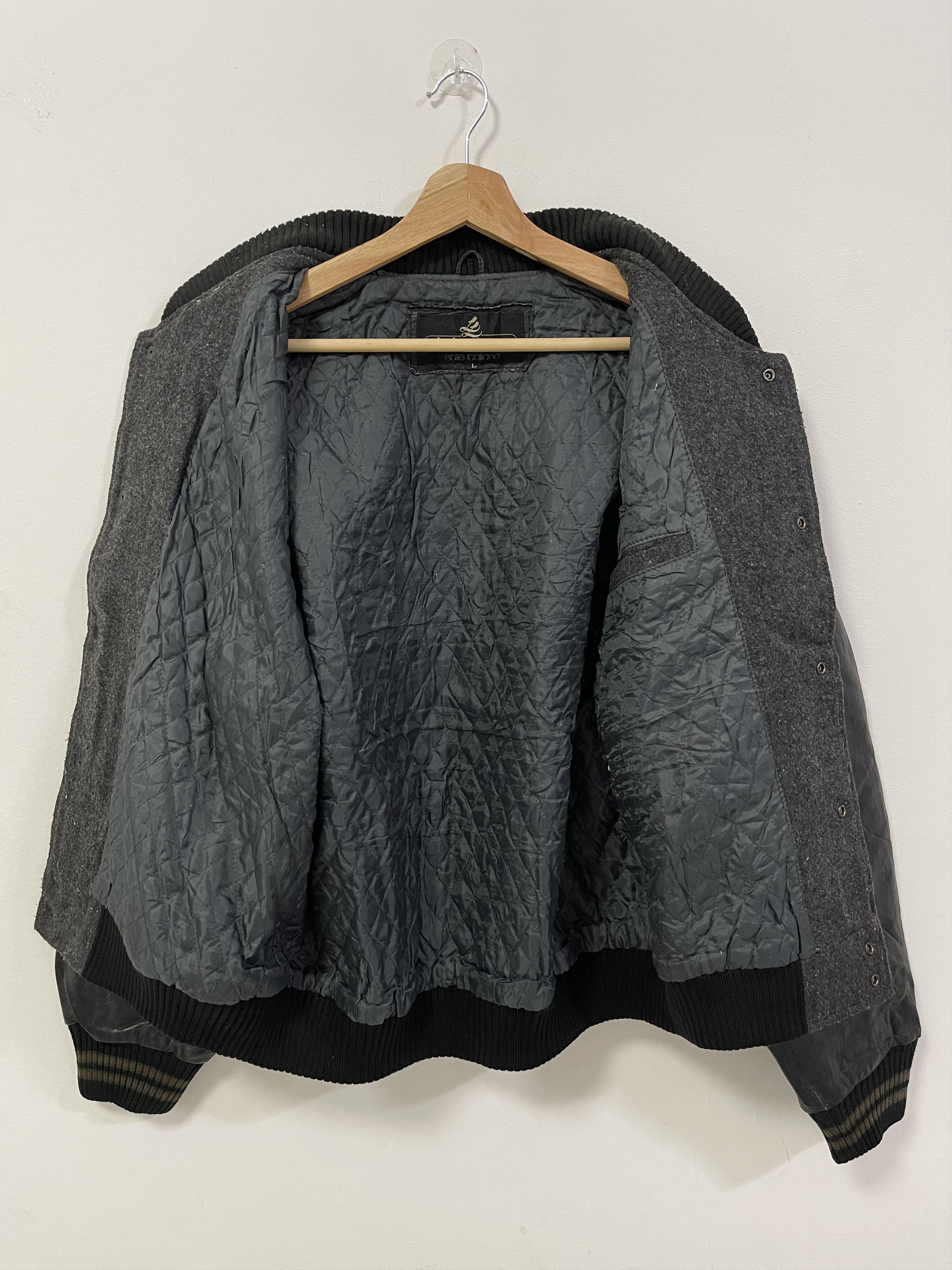 Leather Designer L. Lambertari Italian Varsity Jacket Size US L / EU 52-54 / 3 - 13 Thumbnail