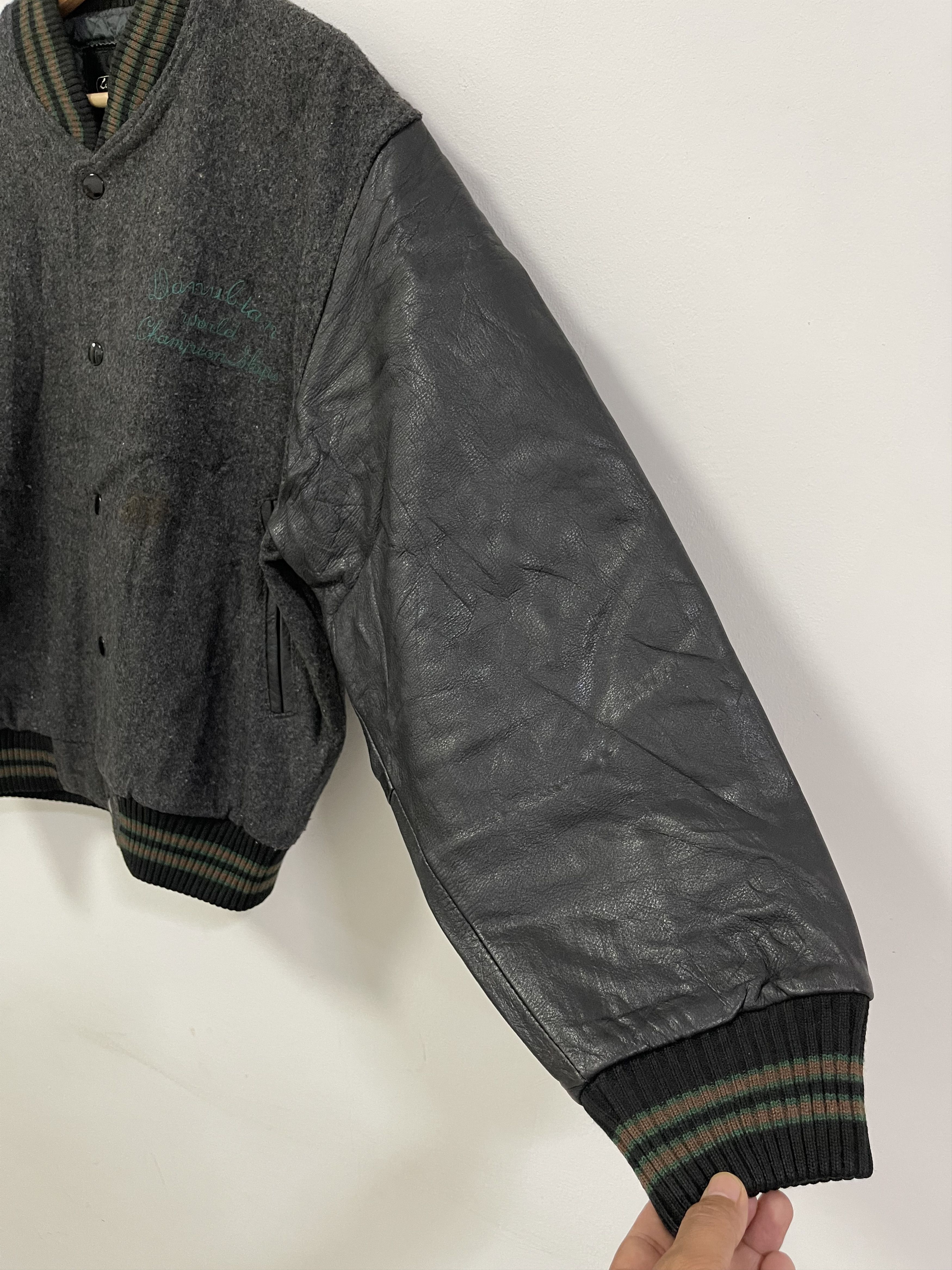Leather Designer L. Lambertari Italian Varsity Jacket Size US L / EU 52-54 / 3 - 11 Thumbnail