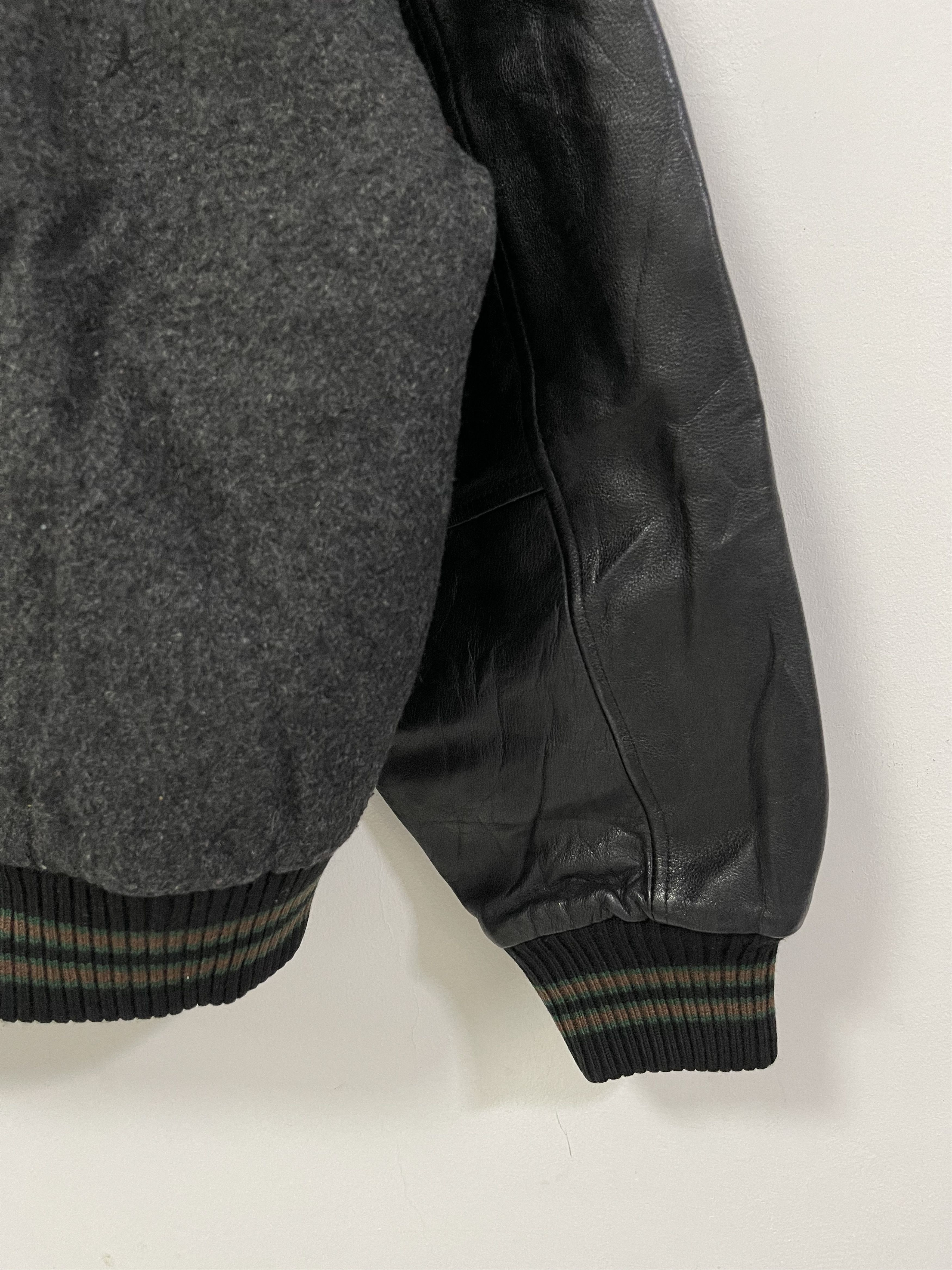 Leather Designer L. Lambertari Italian Varsity Jacket Size US L / EU 52-54 / 3 - 3 Thumbnail