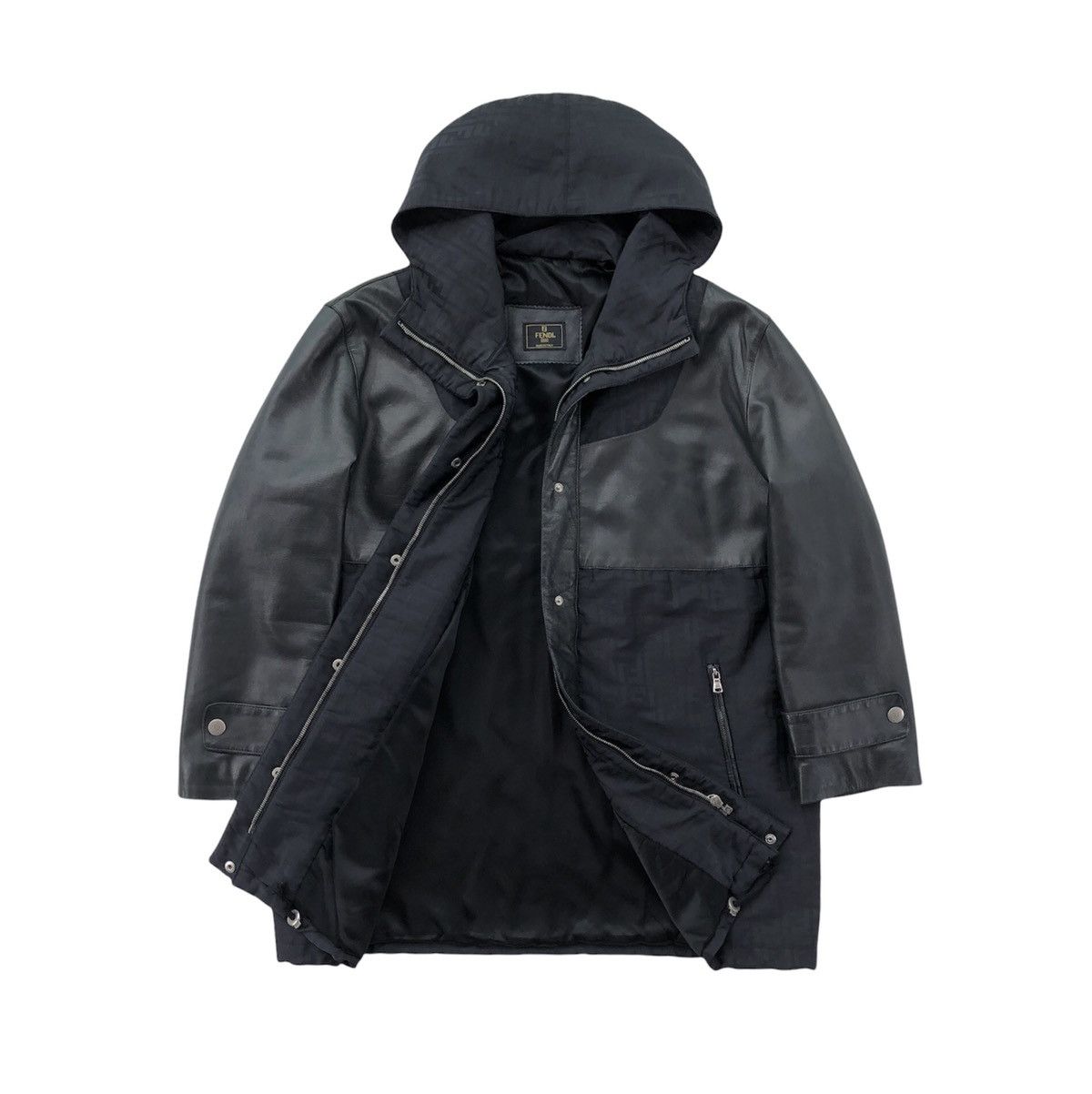 Fendi 🔥Fendi Pelle Monogram Mix Genuine Leather Jacket Size US M / EU 48-50 / 2 - 12 Thumbnail