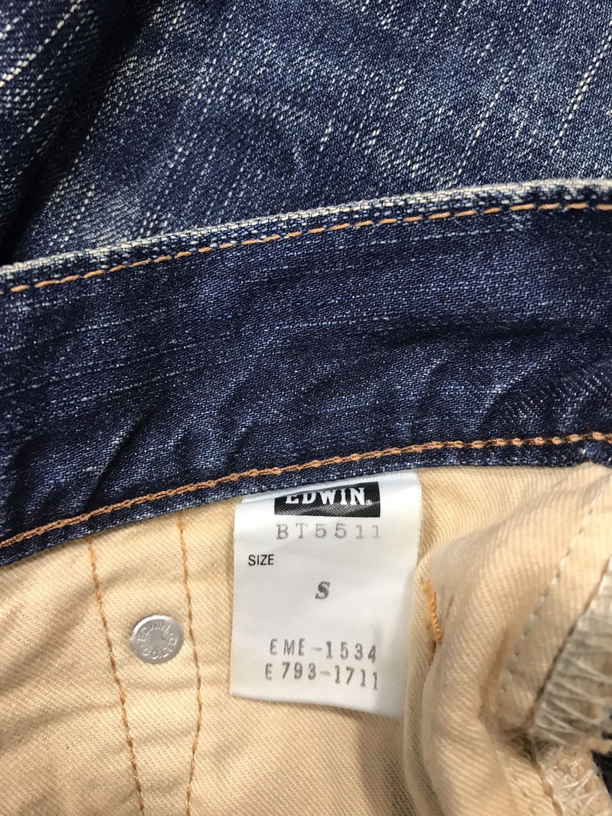 Edwin Vintage Edwin 503 Blue Trip Boocut Jeans Design Size 29" - 14 Thumbnail