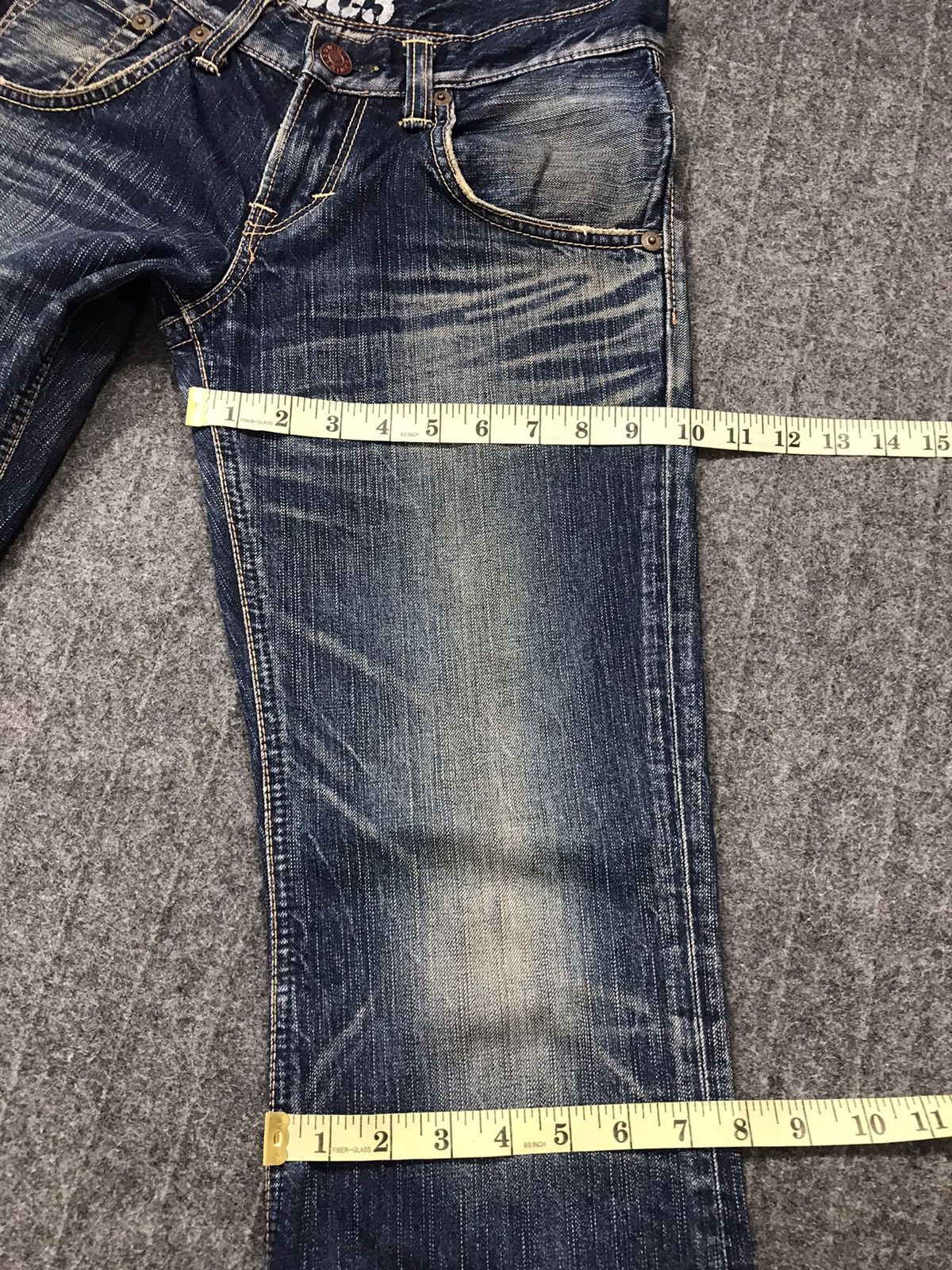 Edwin Vintage Edwin 503 Blue Trip Boocut Jeans Design Size 29" - 17 Thumbnail