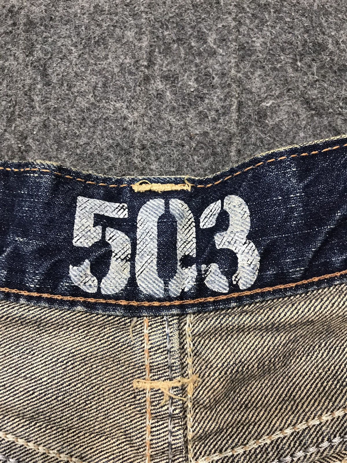 Edwin Vintage Edwin 503 Blue Trip Boocut Jeans Design Size 29" - 13 Thumbnail