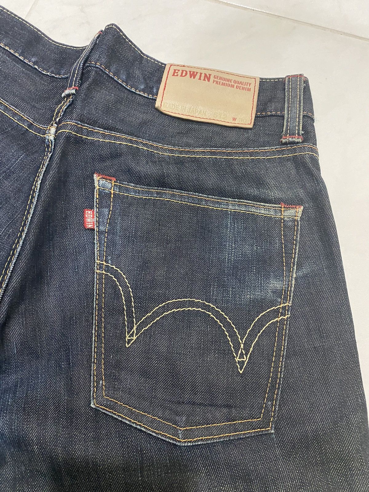 Edwin × Vintage Vintage Edwin 512 Dark Blue Jean Size US 32 / EU 48 - 8 Thumbnail