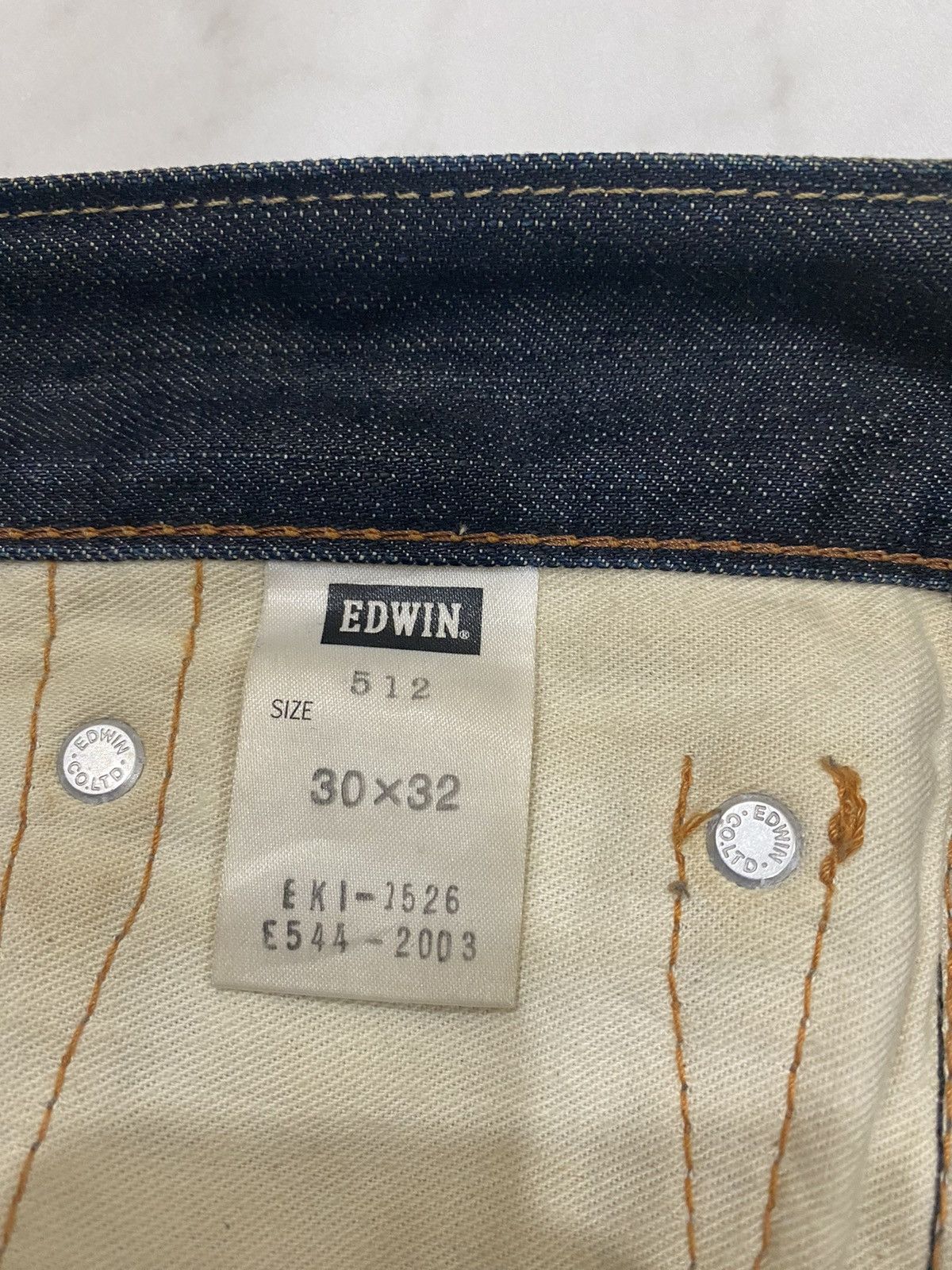 Edwin × Vintage Vintage Edwin 512 Dark Blue Jean Size US 32 / EU 48 - 14 Thumbnail