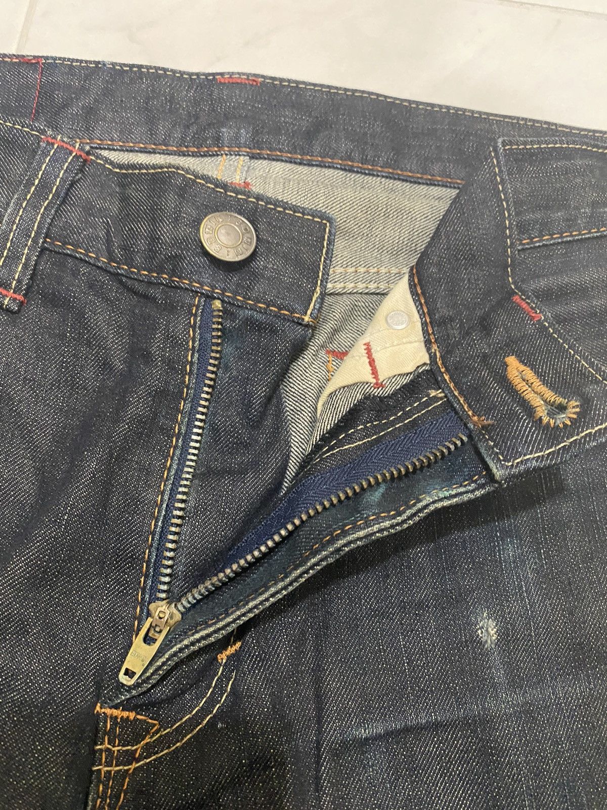 Edwin × Vintage Vintage Edwin 512 Dark Blue Jean Size US 32 / EU 48 - 13 Thumbnail