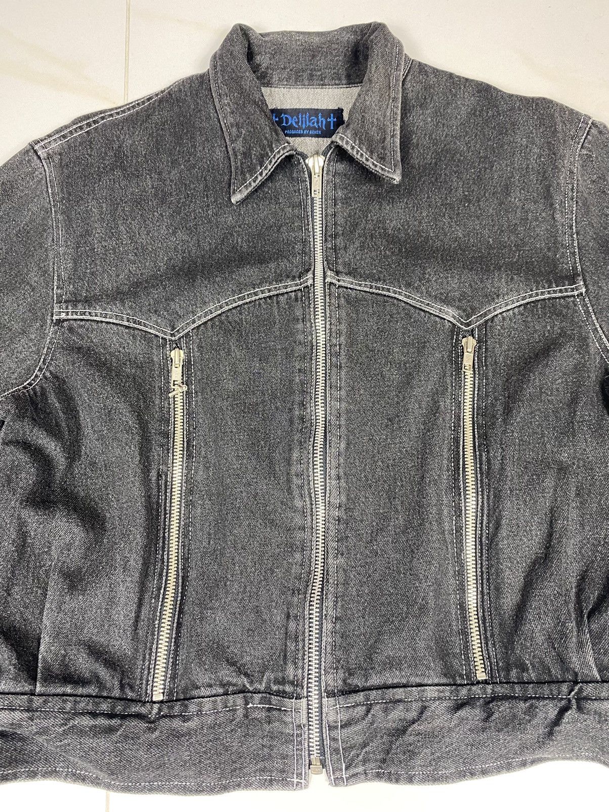 Japanese Brand Vintage Delilah By Black Denim Jacket. J005 Size US M / EU 48-50 / 2 - 3 Thumbnail