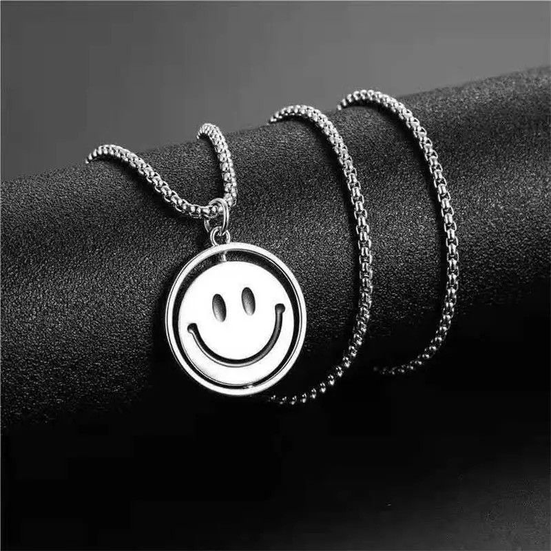 Jewelry Rotating Smiley Pendant Necklace Size ONE SIZE - 1 Thumbnail