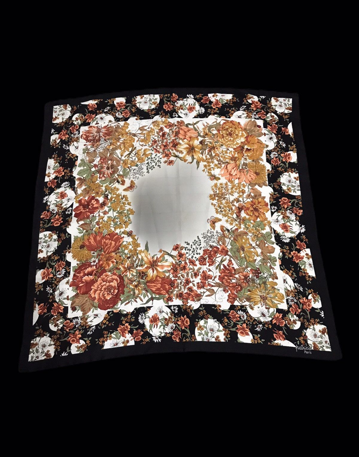 Vintage Vintage 90s Patricia Paris Silk Scarf Baroque Floral Size ONE SIZE - 2 Thumbnail